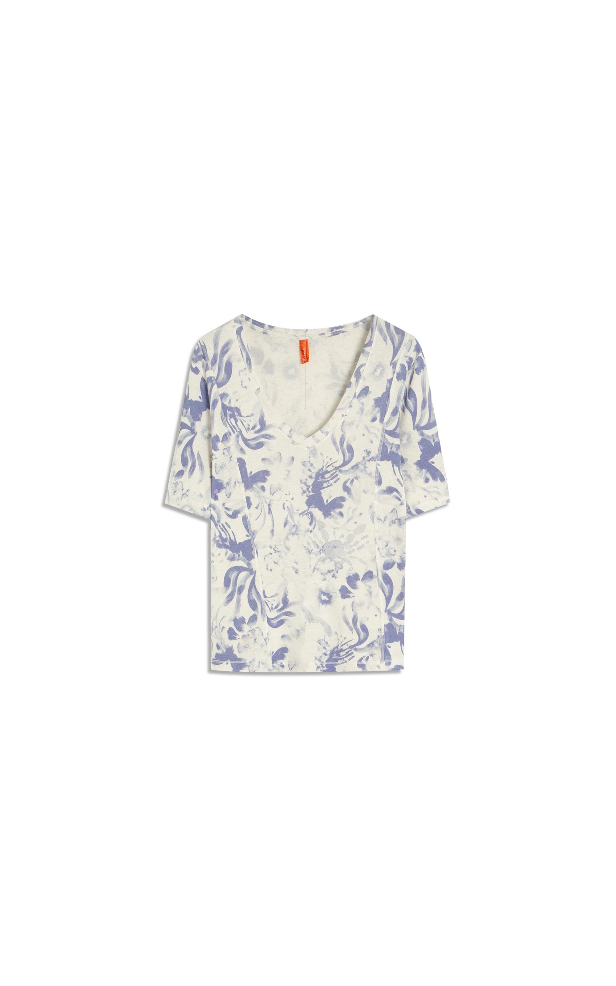 Blusa Linho  Nice Estampa Water Azul Pervante