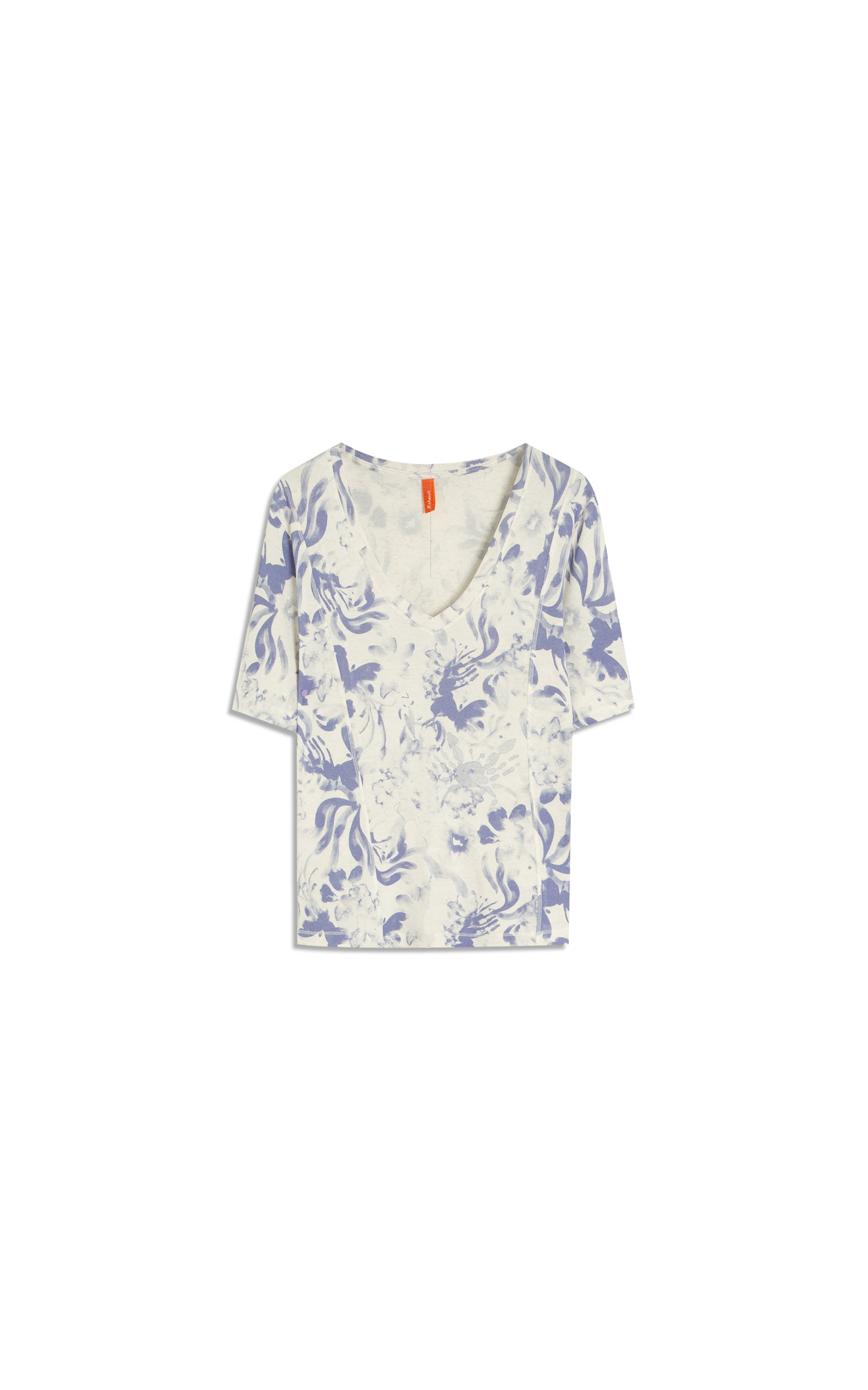 Blusa Linho  Nice Estampa Water Azul Pervante