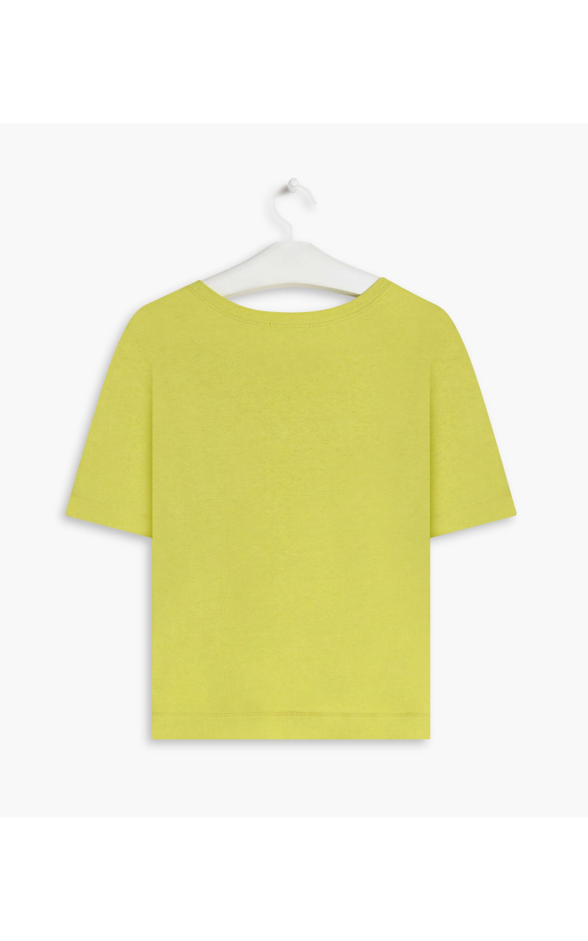 Blusa Linho  Nina Decote Careca Amarelo