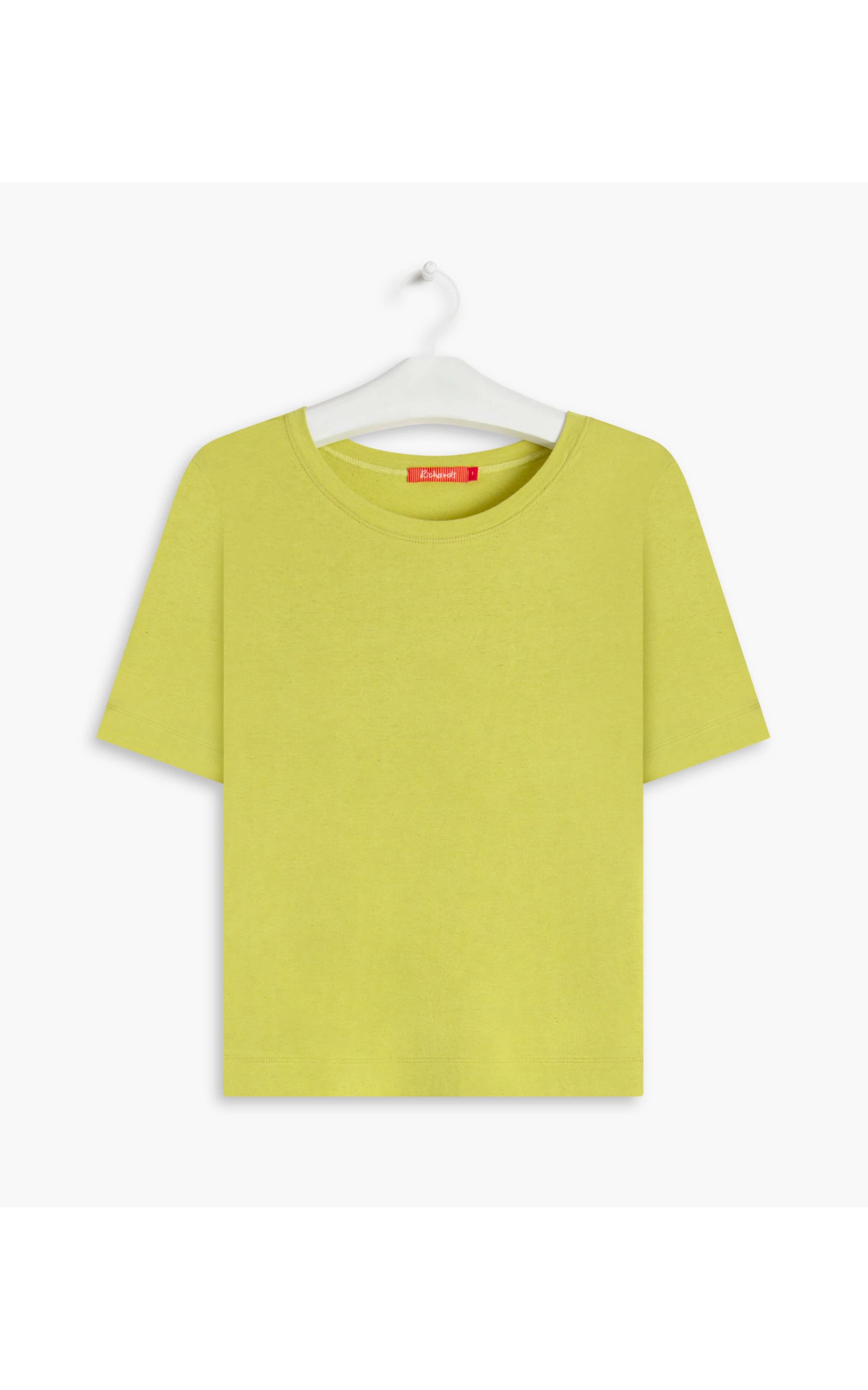 Blusa Linho  Nina Decote Careca Amarelo