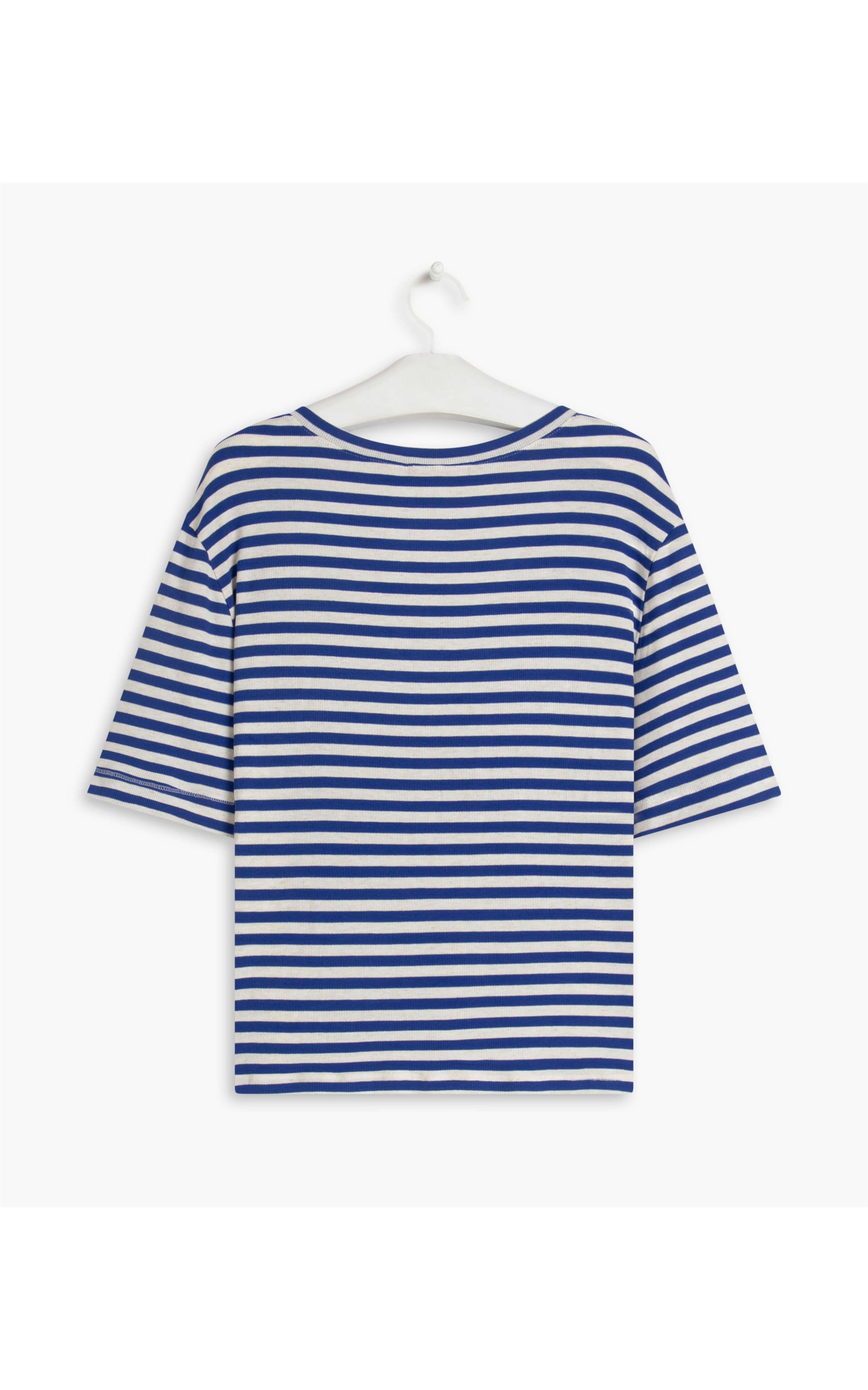 Blusa Linho  Nina v Listrado Azul Bic