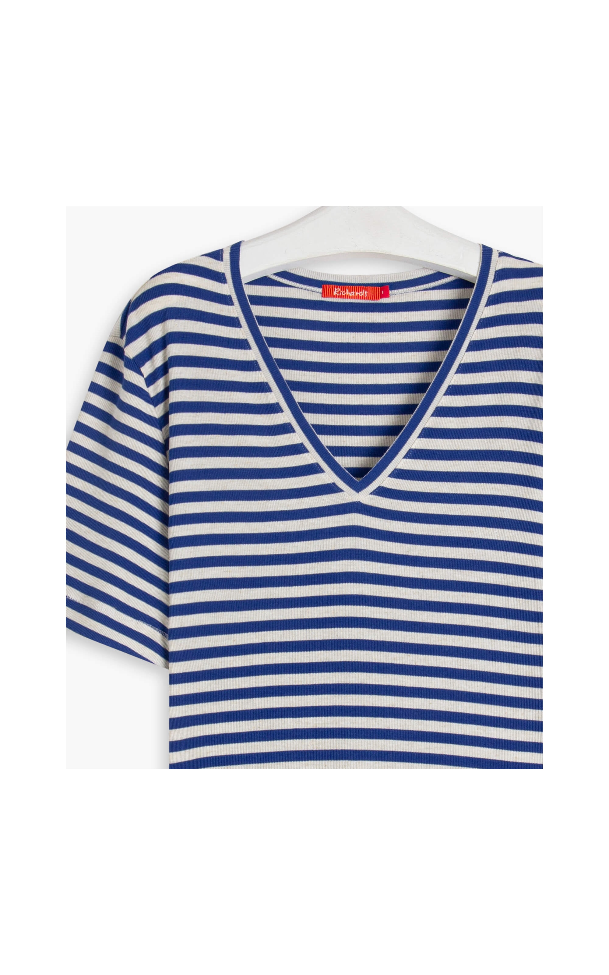 Blusa Linho  Nina v Listrado Azul Bic