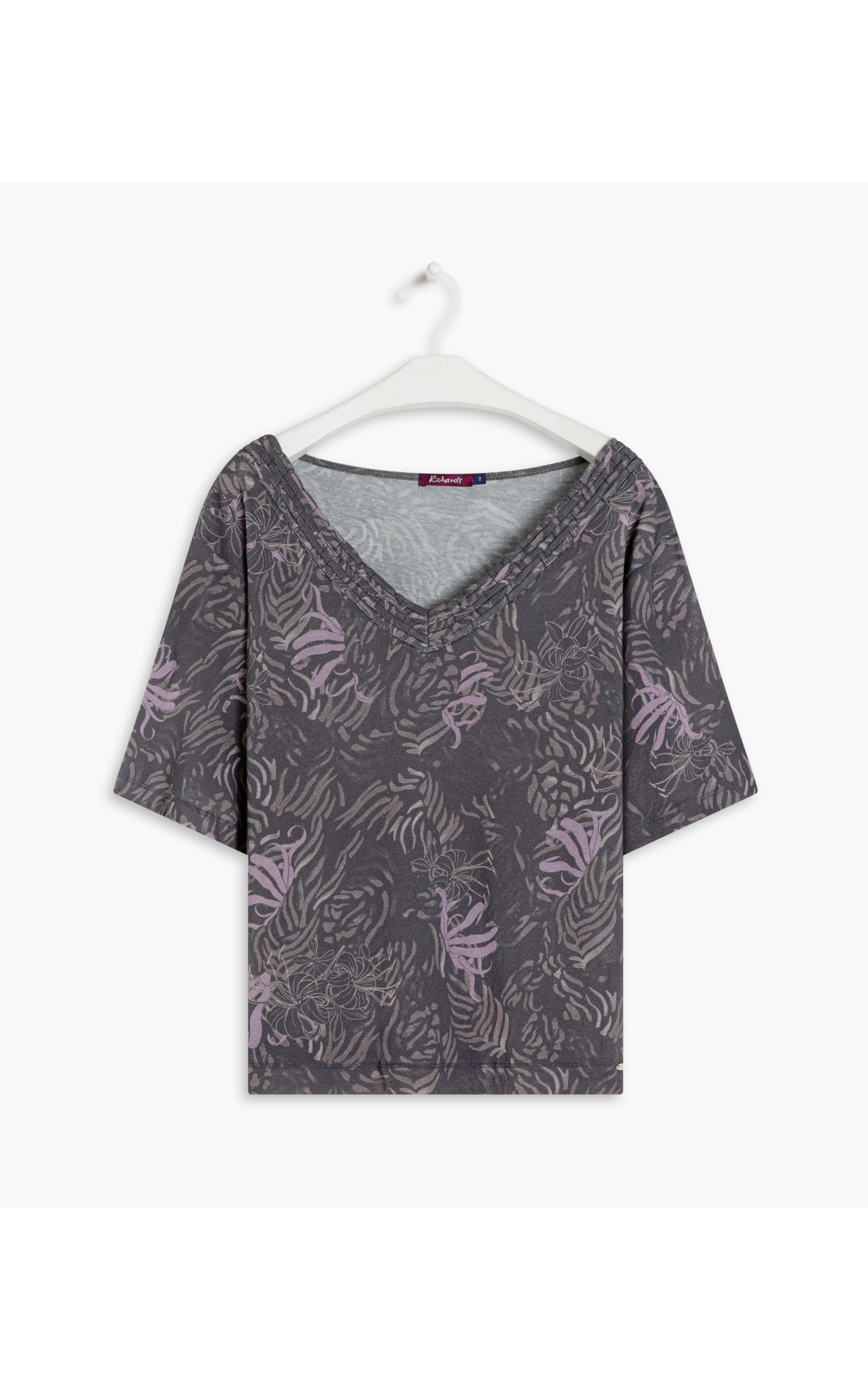 Blusa Linho  Noa Estampa Tiger Grafite