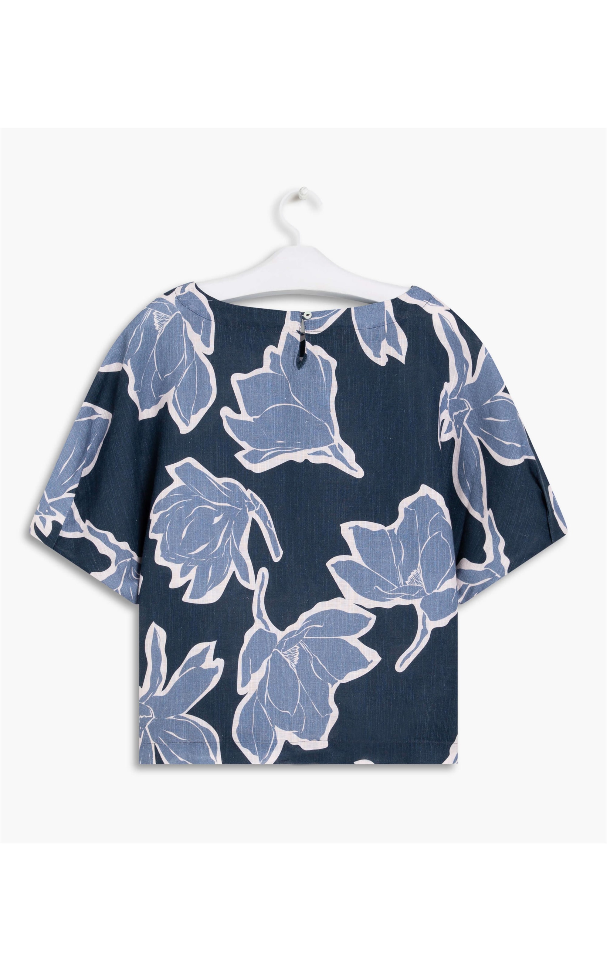 Blusa Linho  Oahe Floral Dark Navy