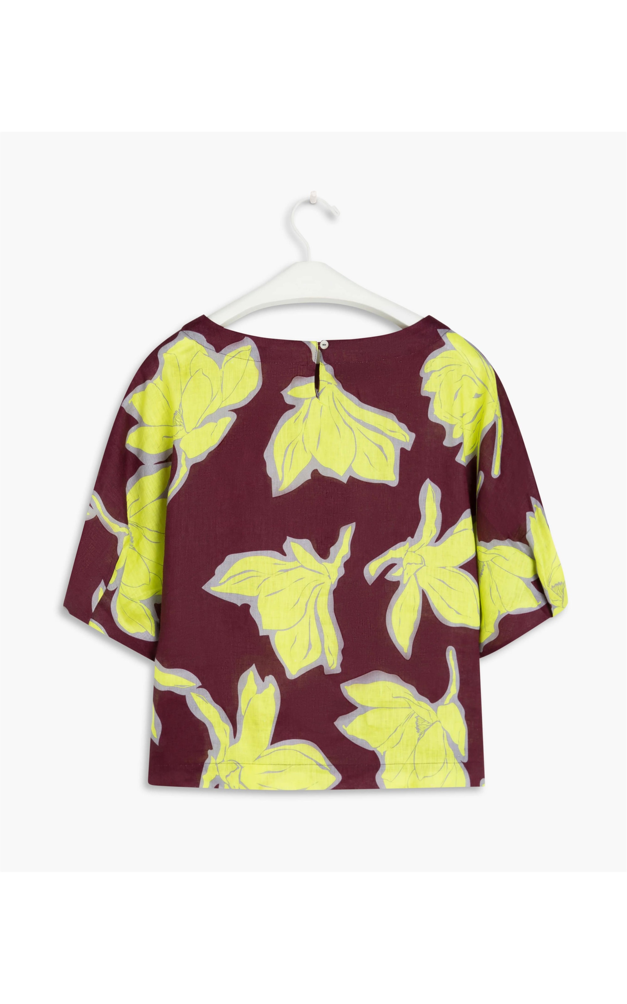 Blusa Linho  Oahe Floral Dark Navy