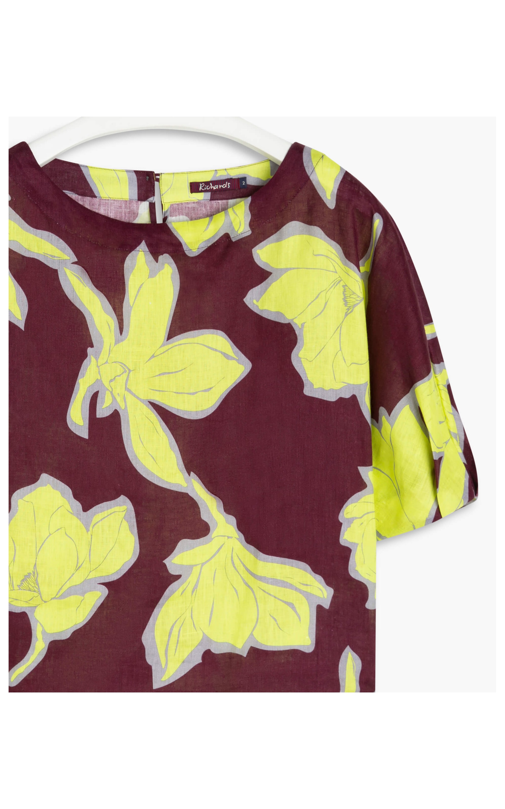 Blusa Linho  Oahe Floral Dark Navy