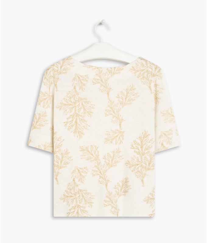 Blusa Linho  Paula Metalizada Dourado