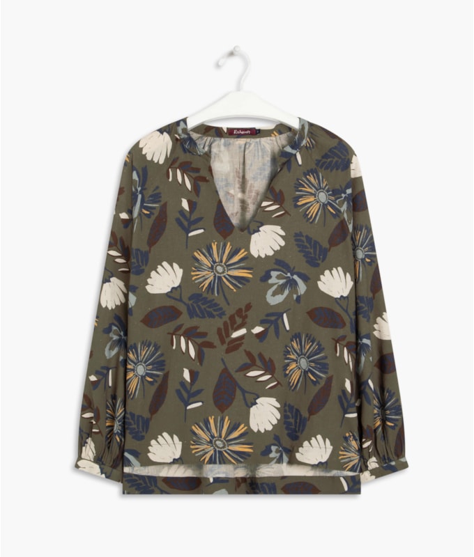 Blusa Linho  Rebeca Campestre Verde Militar