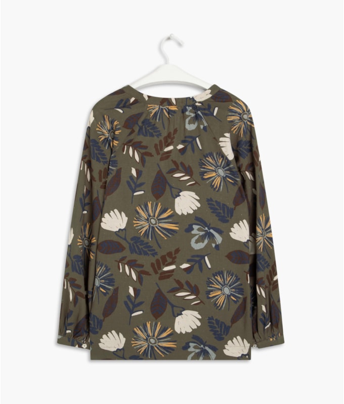 Blusa Linho  Rebeca Campestre Verde Militar