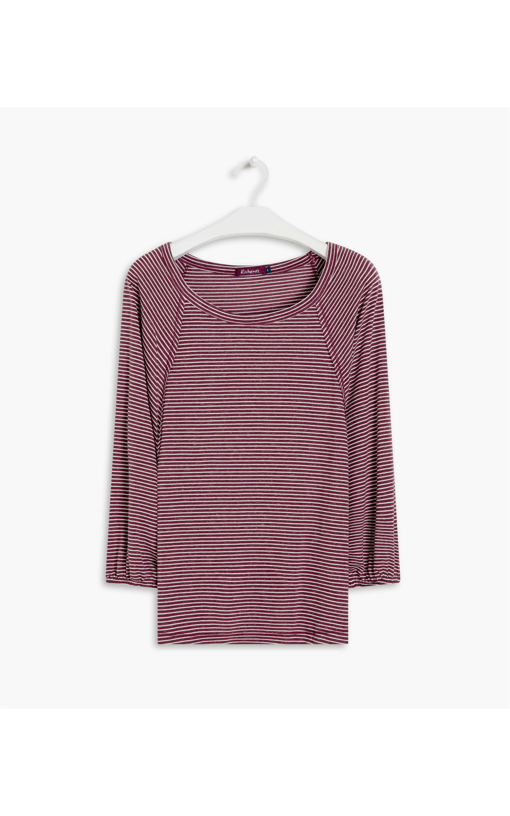Blusa Linho  Saijy Listrada Bordeaux