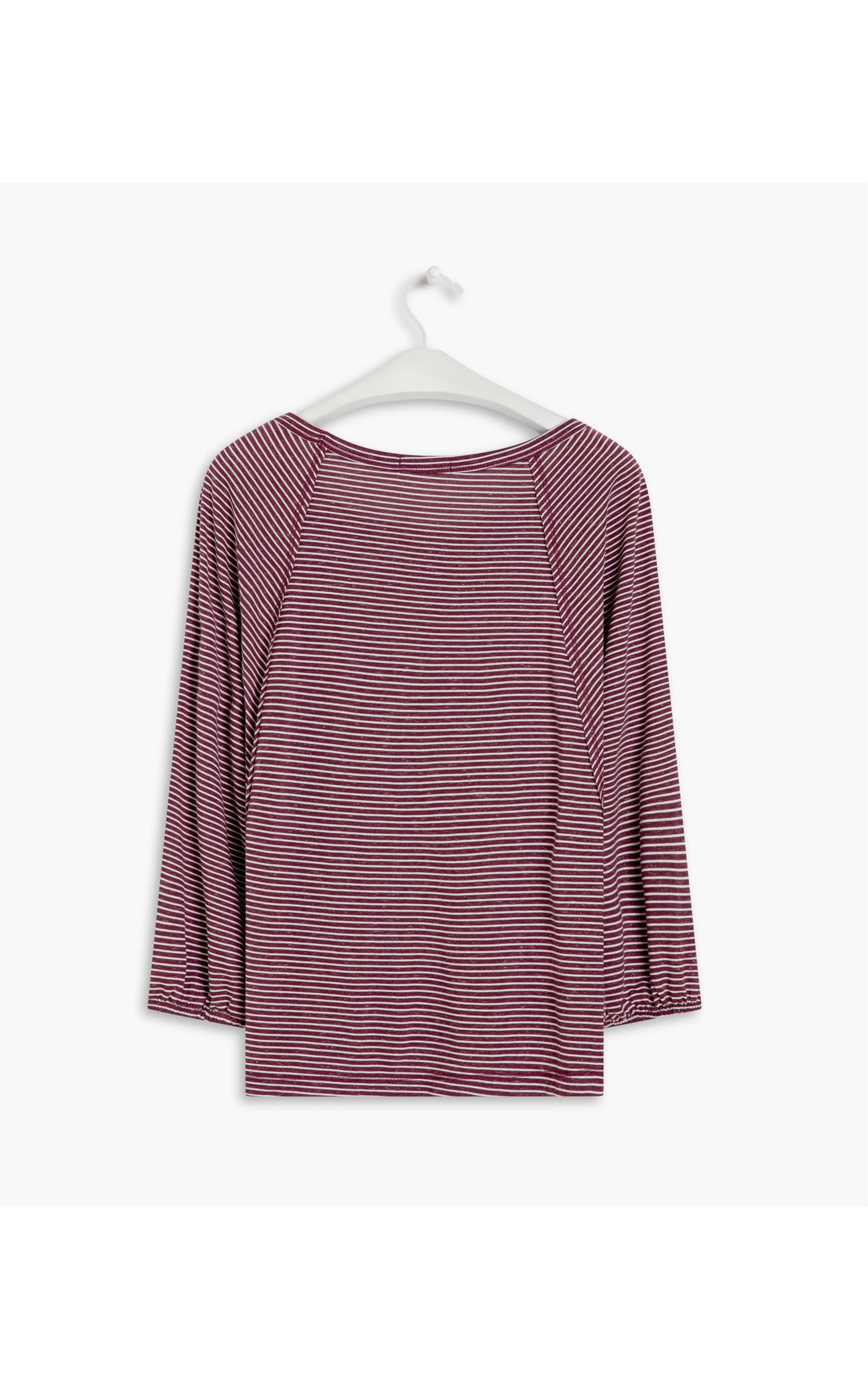 Blusa Linho  Saijy Listrada Bordeaux