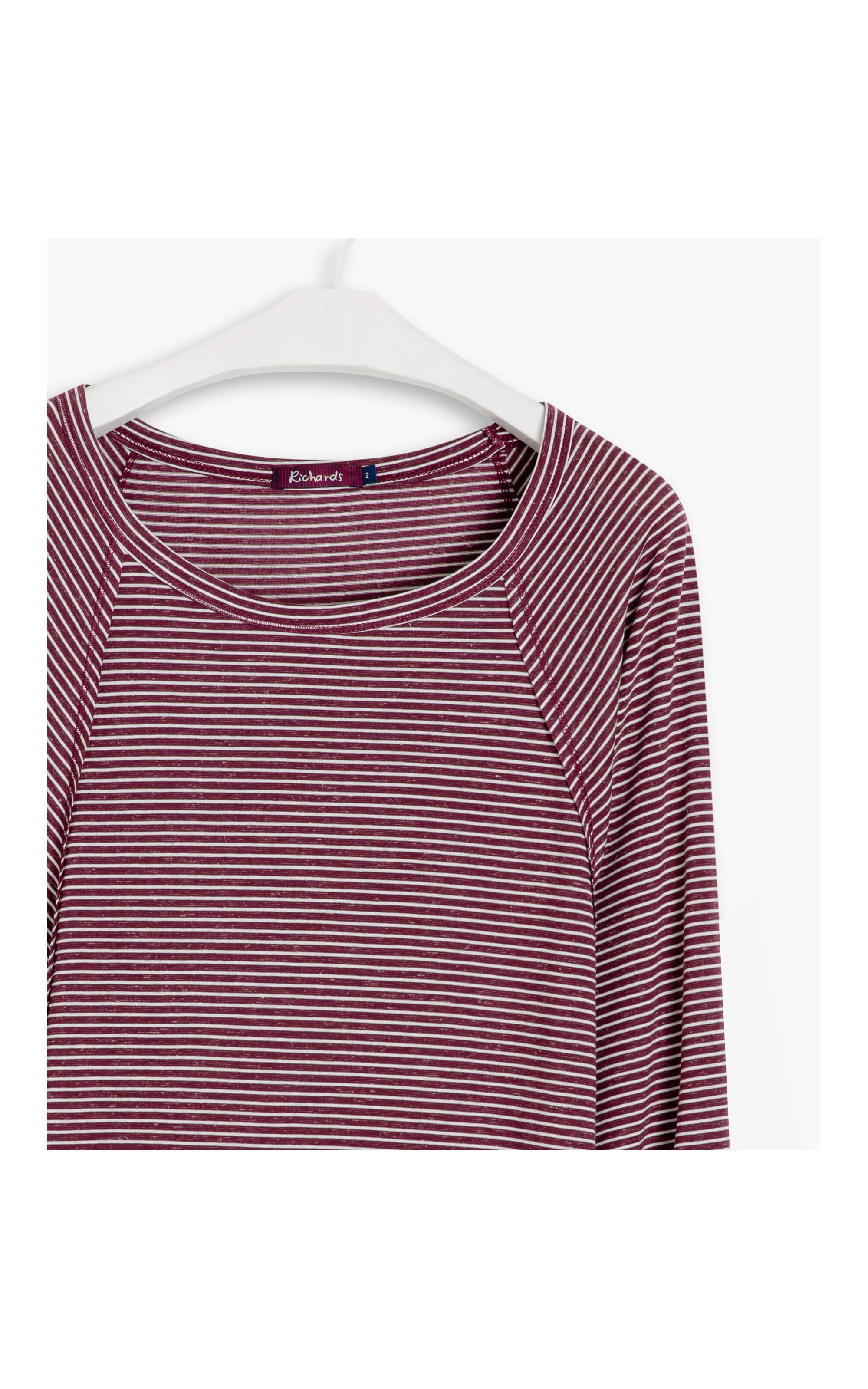 Blusa Linho  Saijy Listrada Bordeaux