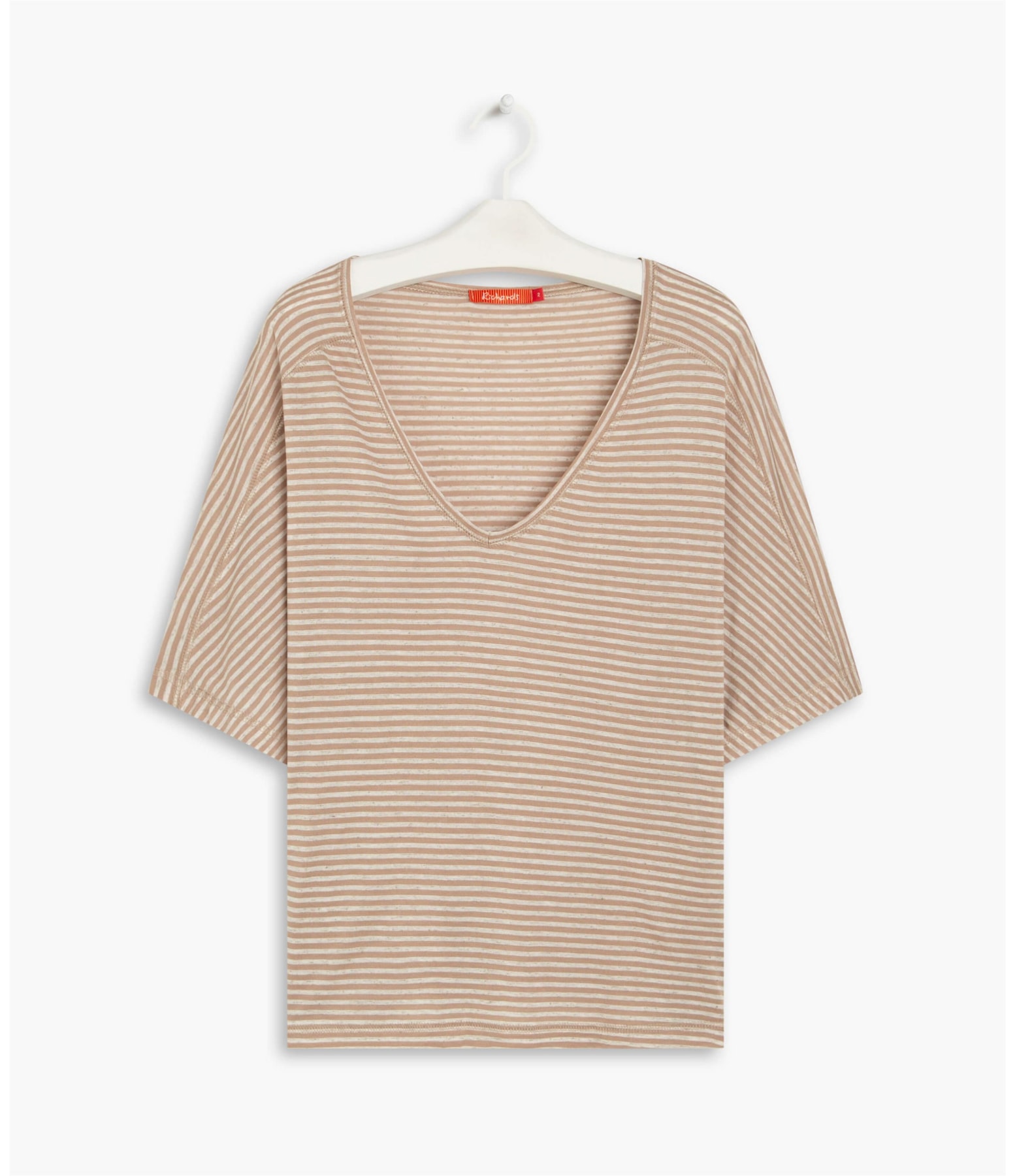Blusa Linho  Salinas Listrada Bege