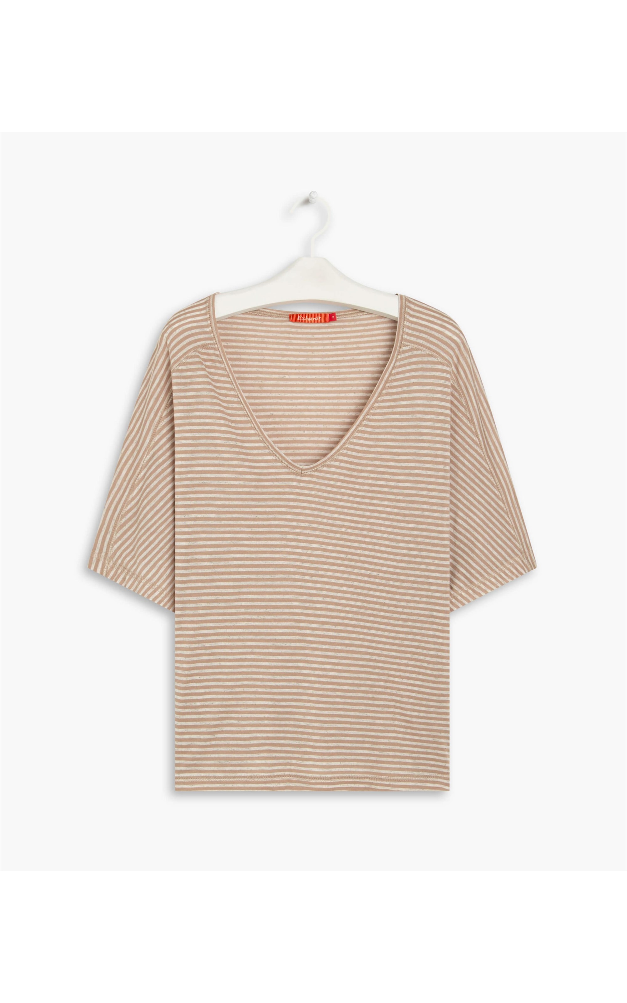 Blusa Linho  Salinas Listrada Bege