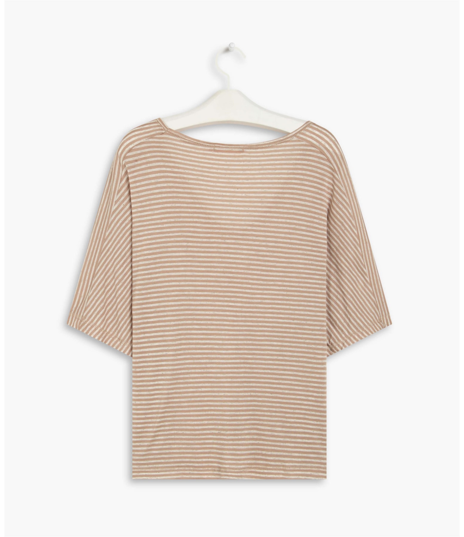 Blusa Linho  Salinas Listrada Bege