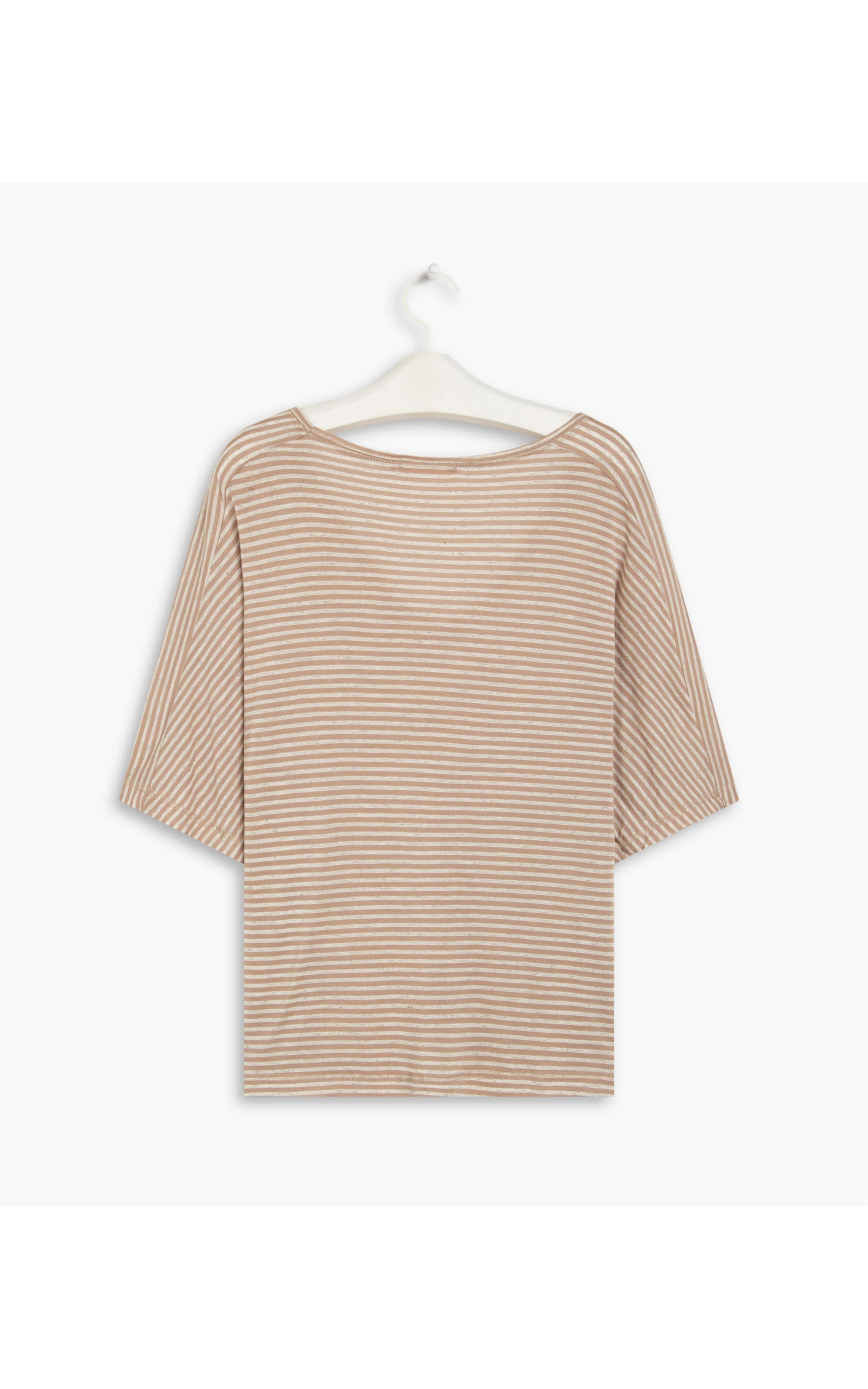 Blusa Linho  Salinas Listrada Bege