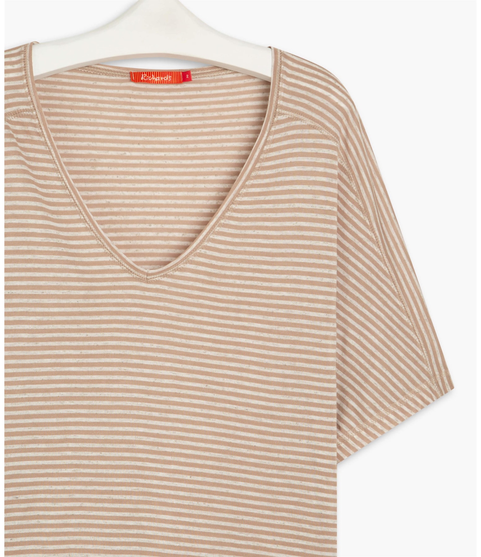 Blusa Linho  Salinas Listrada Bege