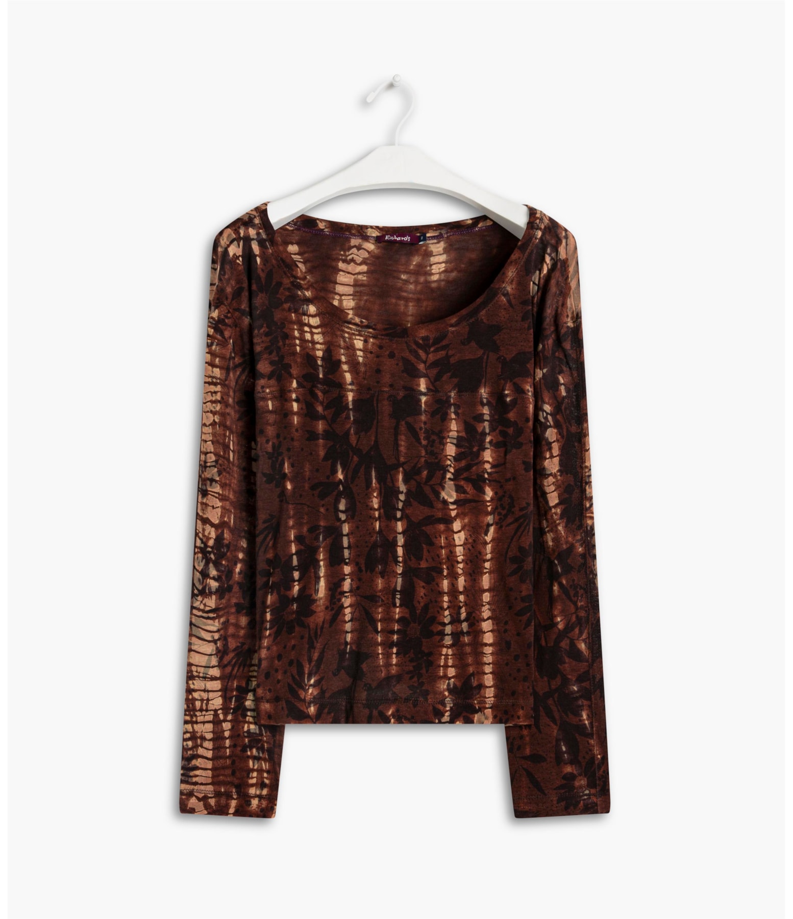 Blusa Linho  Shaga Tie Dye Chocolate