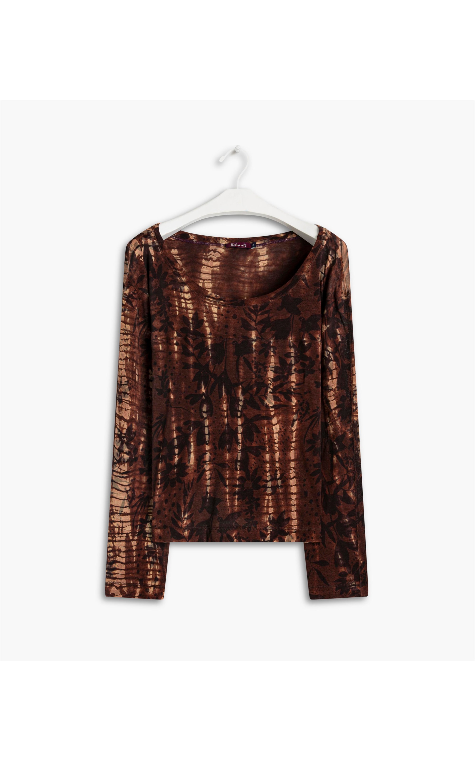 Blusa Linho  Shaga Tie Dye Chocolate