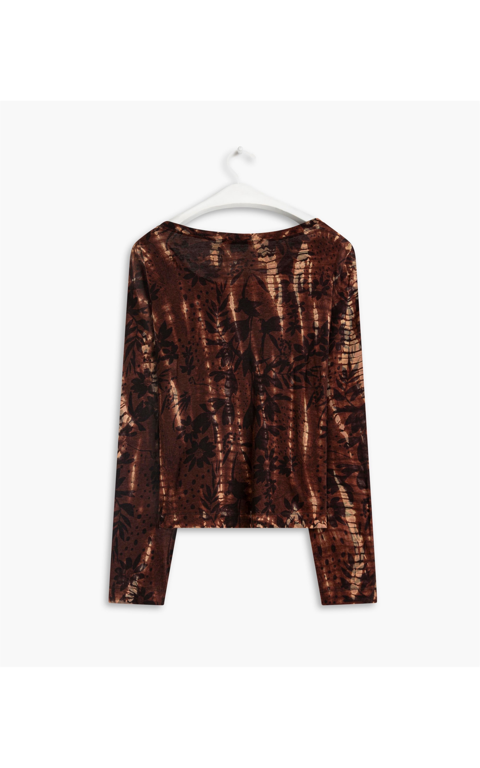 Blusa Linho  Shaga Tie Dye Chocolate
