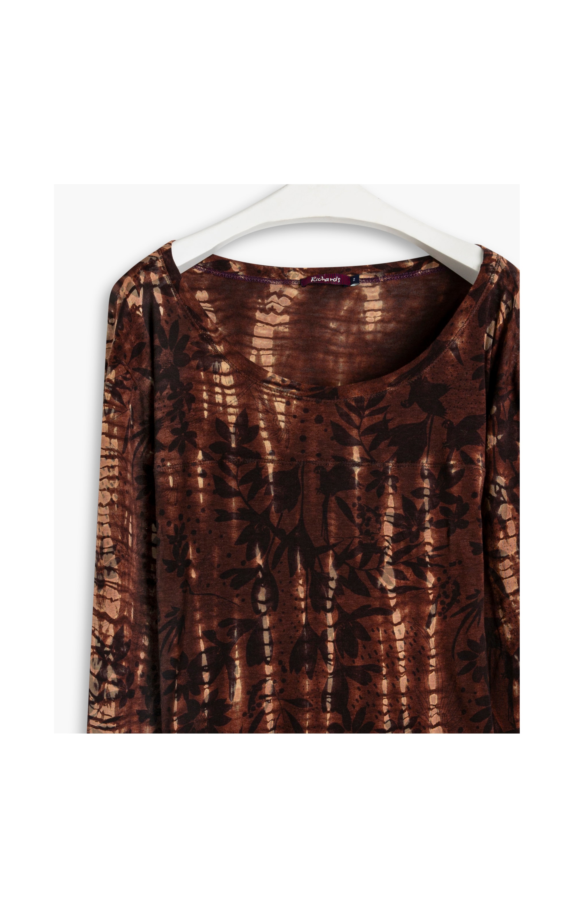 Blusa Linho  Shaga Tie Dye Chocolate