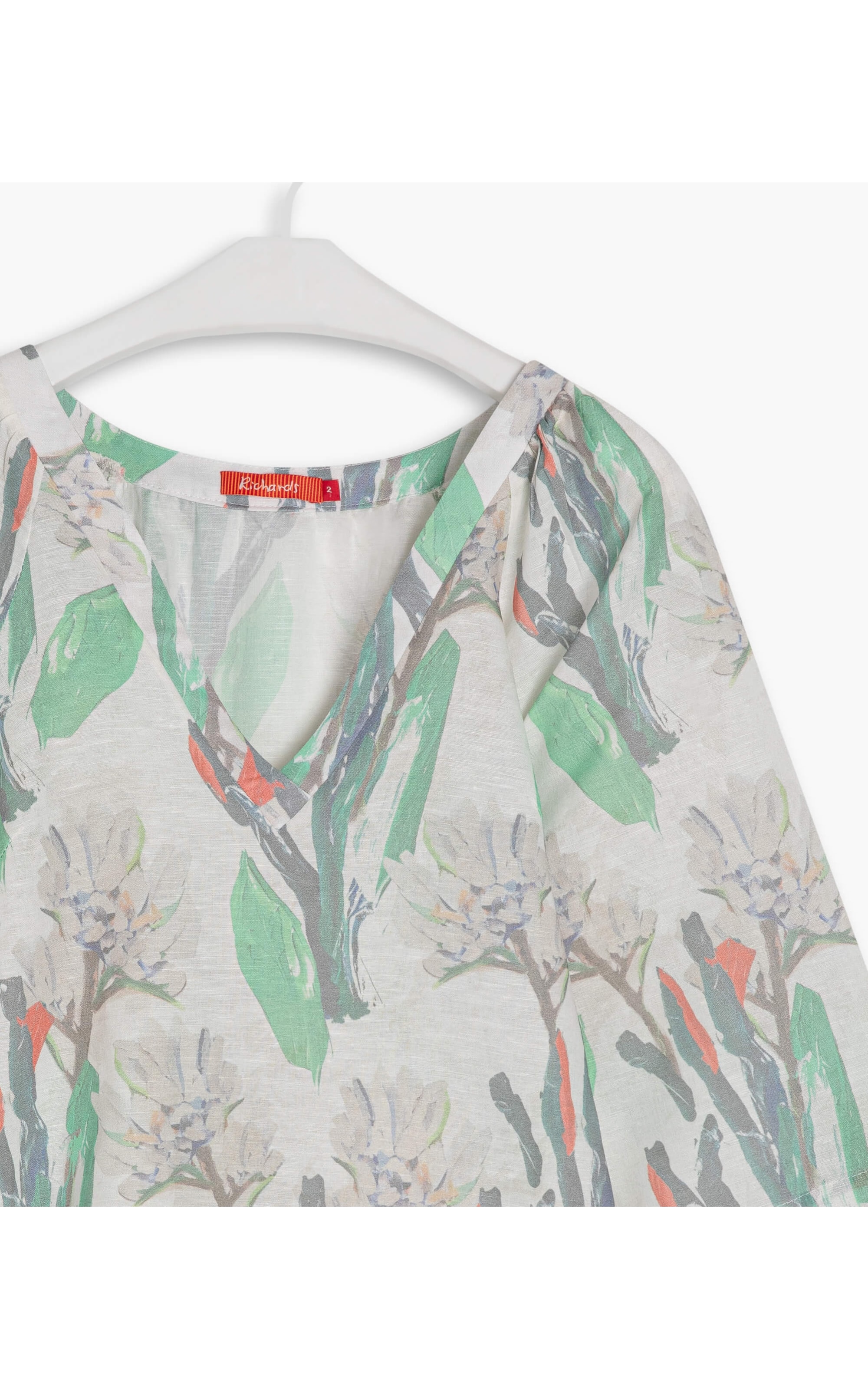 Blusa Linho  Stela Canvas Flower Off White