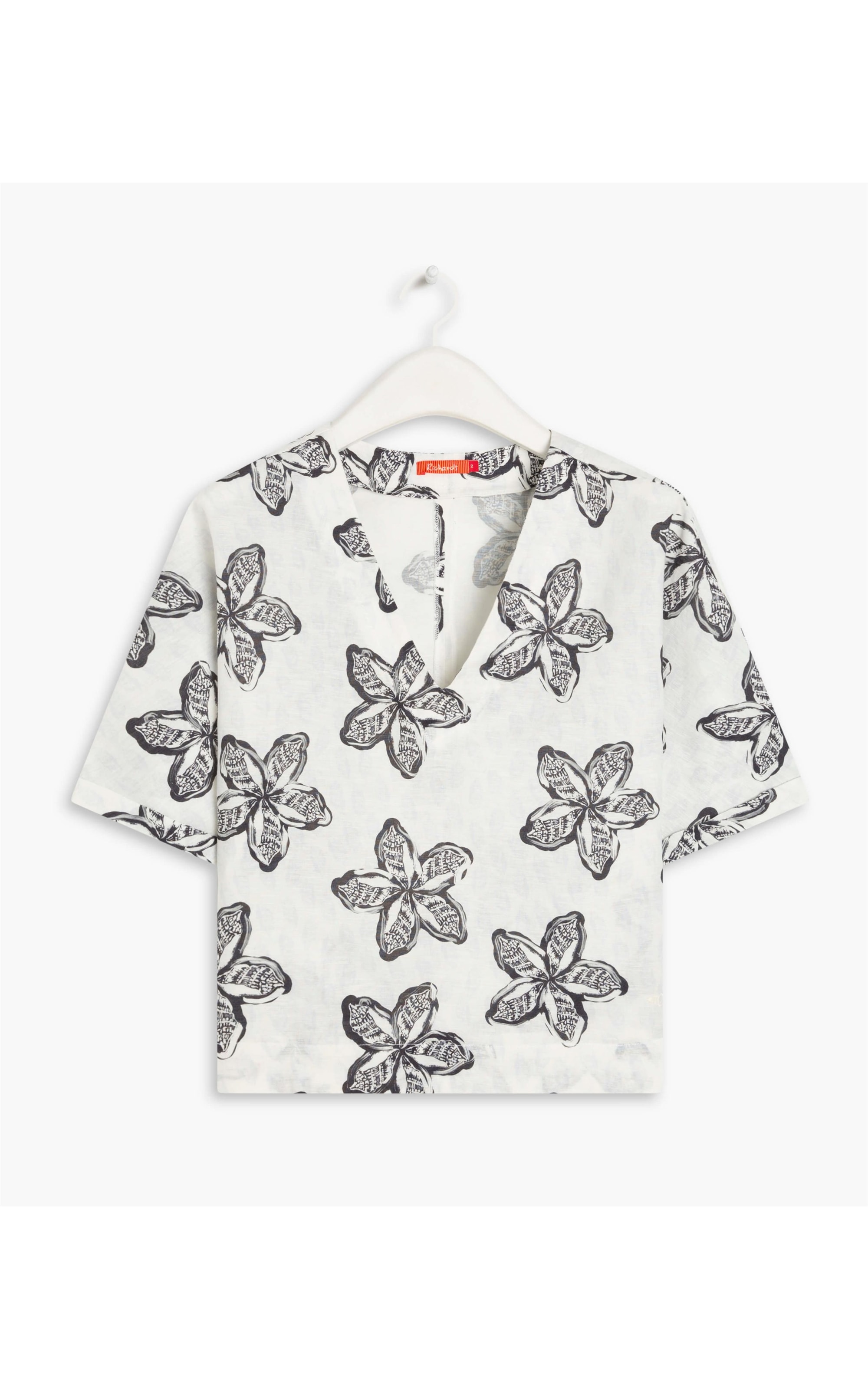Blusa Linho  Suri Flower Azul Bic