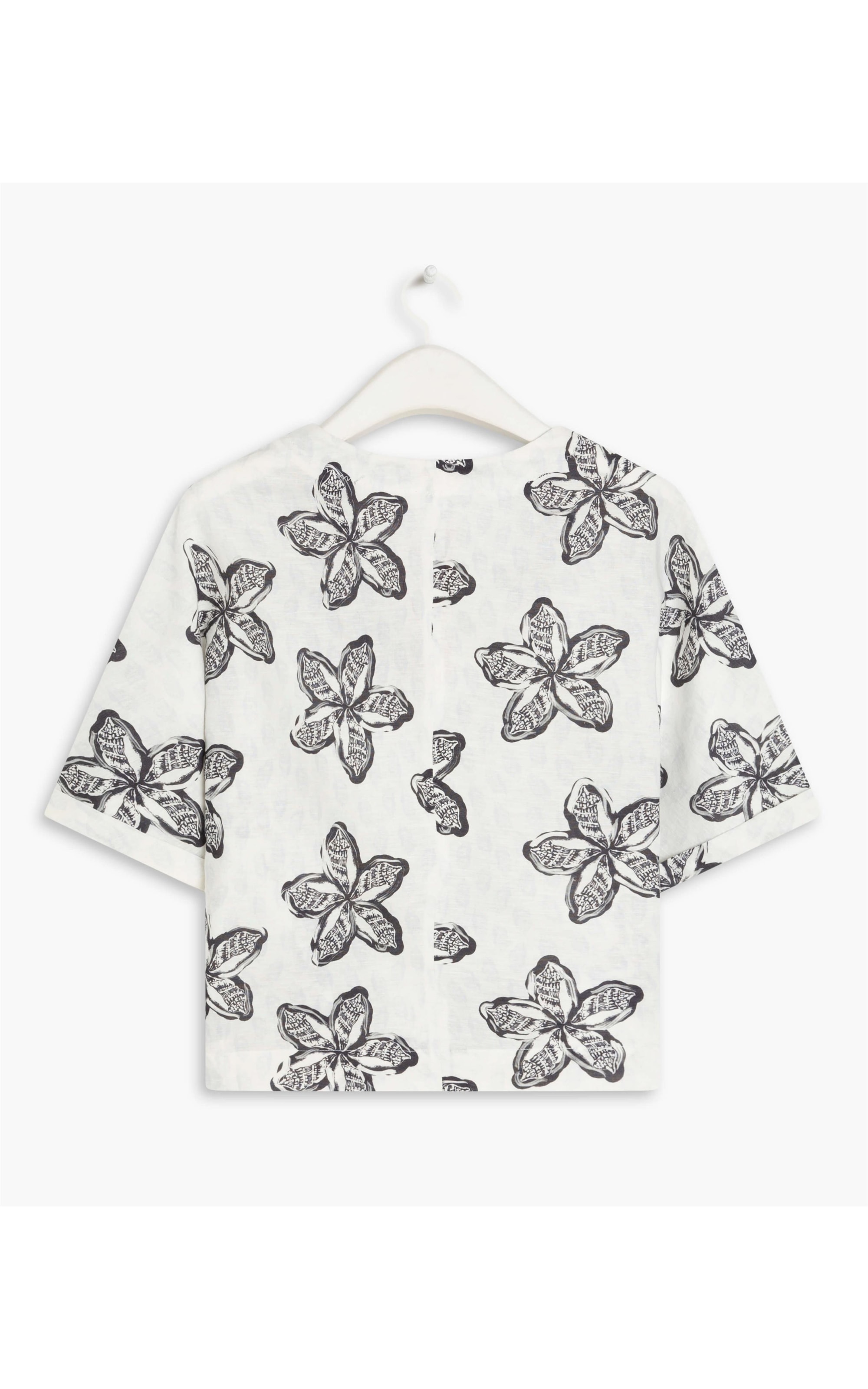 Blusa Linho  Suri Flower Azul Bic