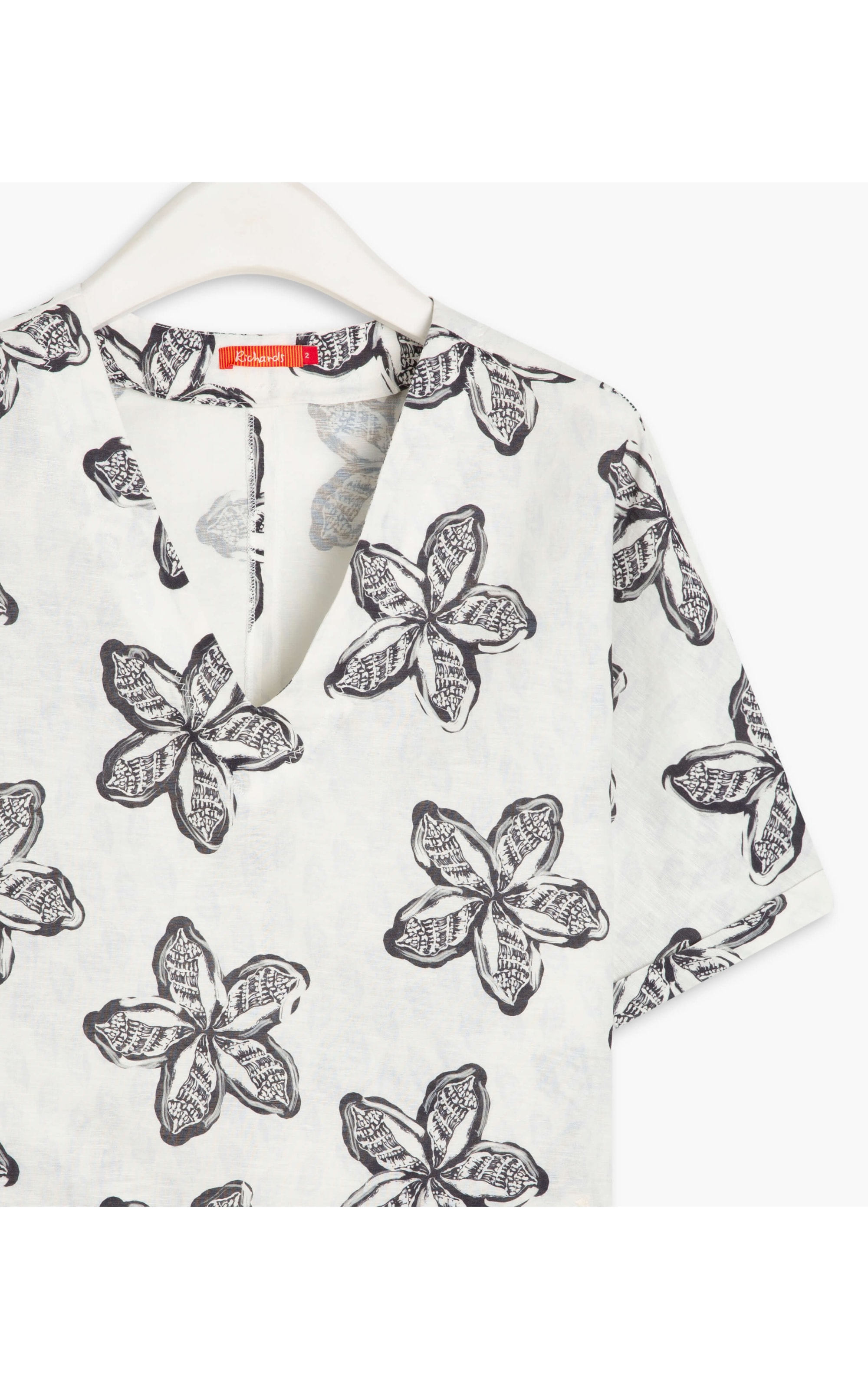 Blusa Linho  Suri Flower Azul Bic