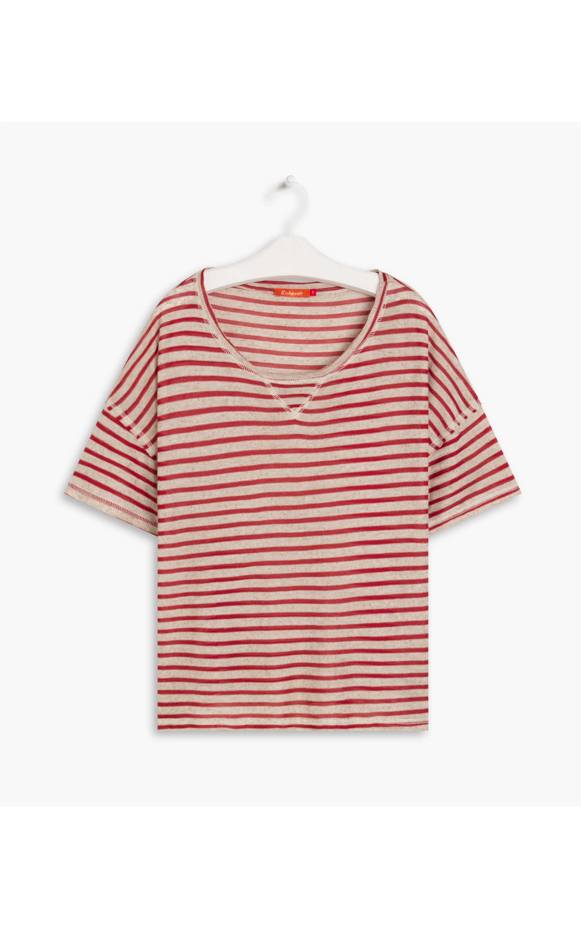 Blusa Linho  Uiara Listrada Vermelho