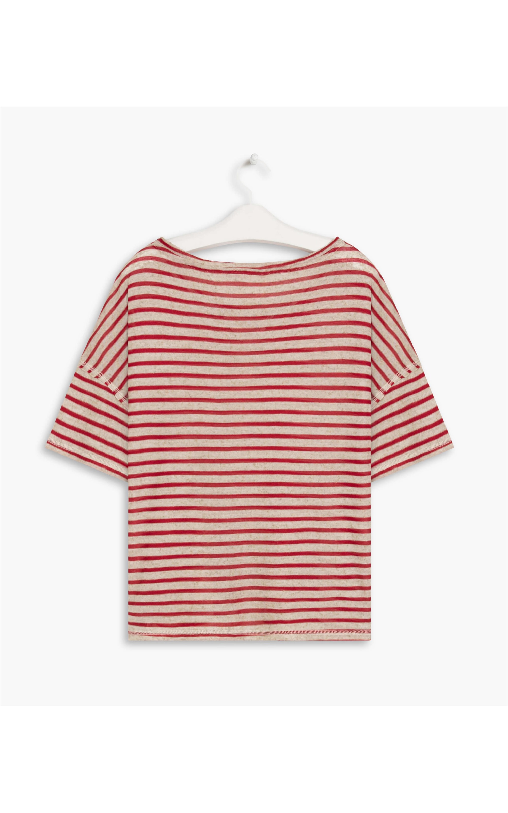 Blusa Linho  Uiara Listrada Vermelho