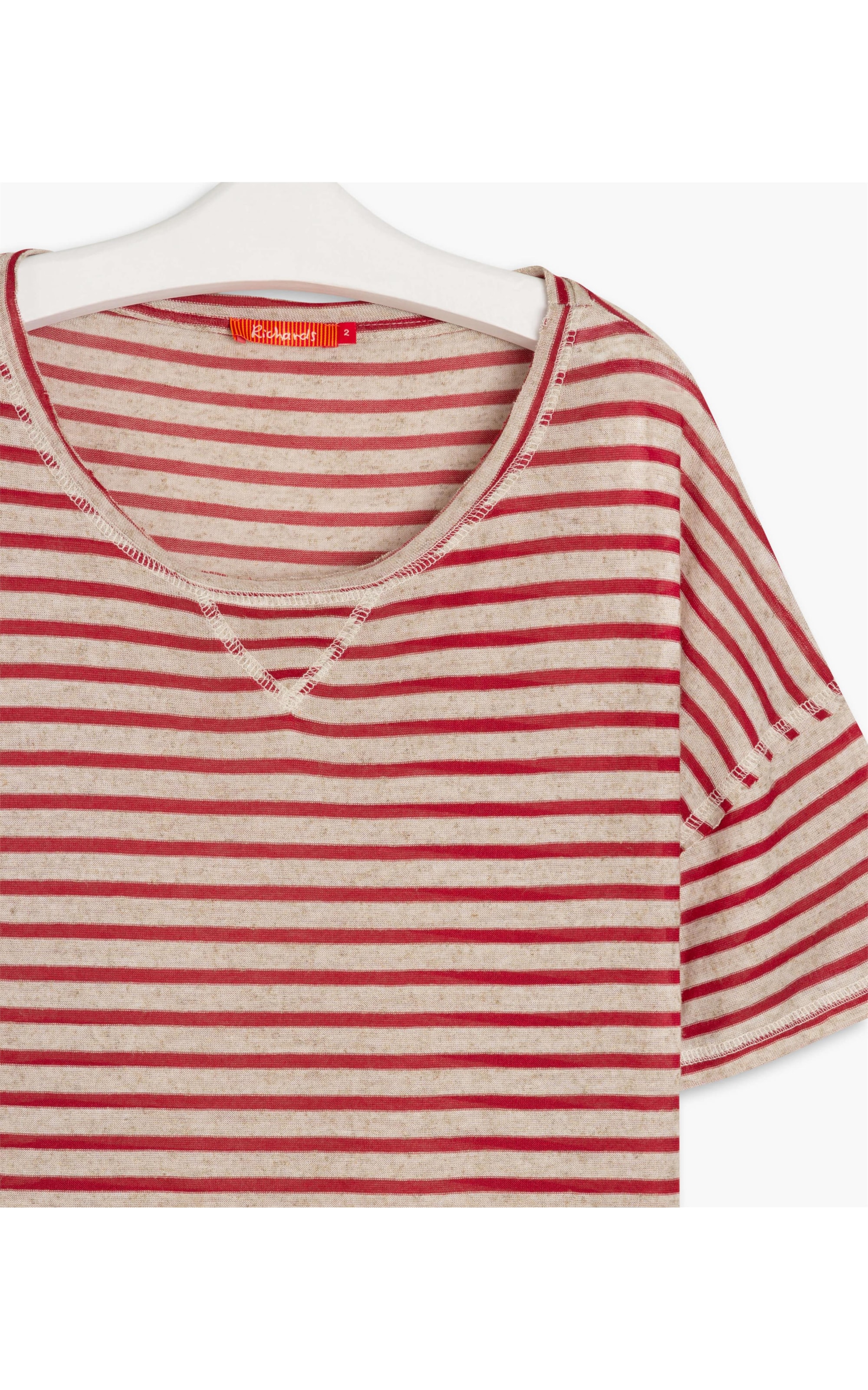 Blusa Linho  Uiara Listrada Vermelho