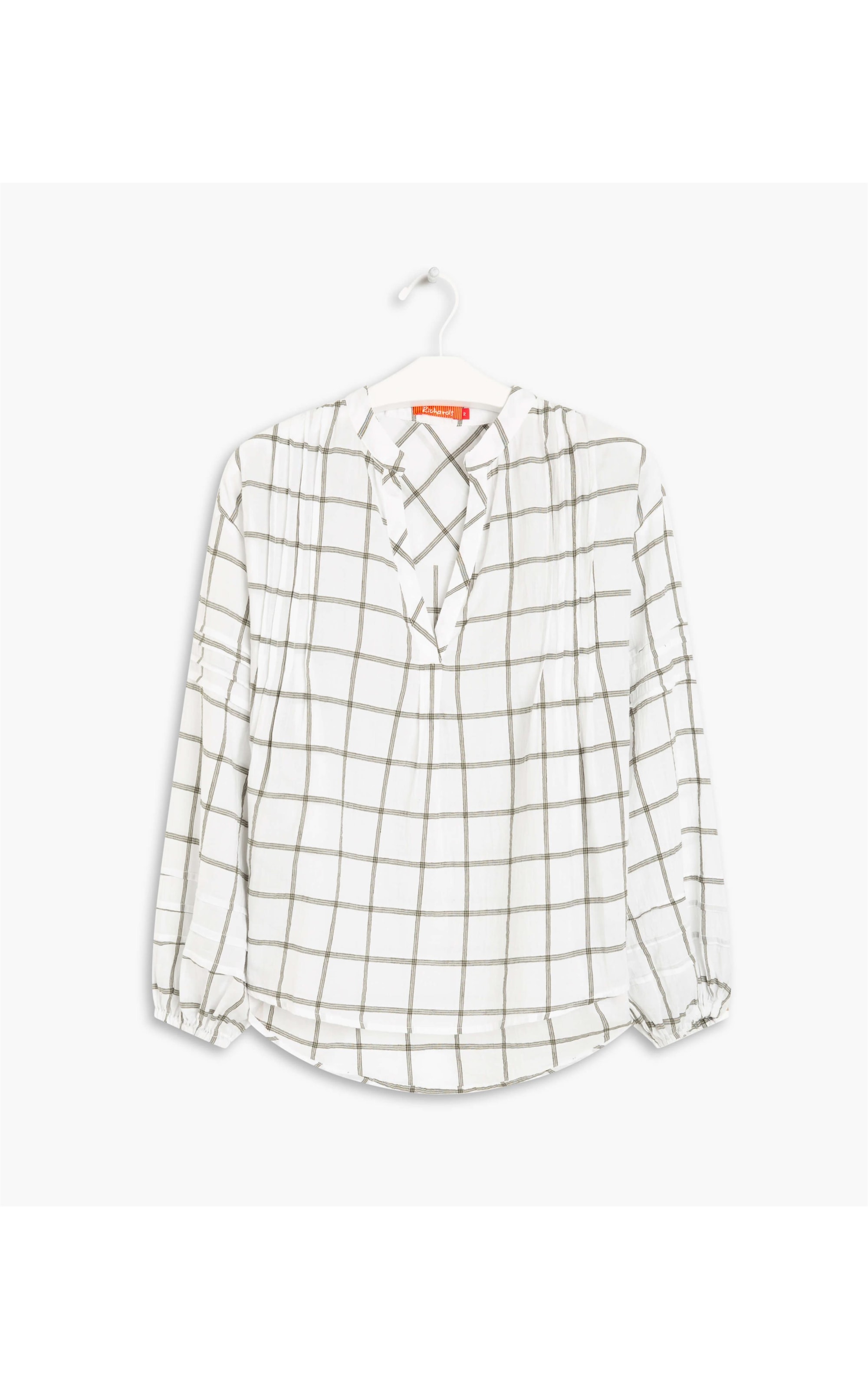 Blusa Linho Xadrez Arpy Off White
