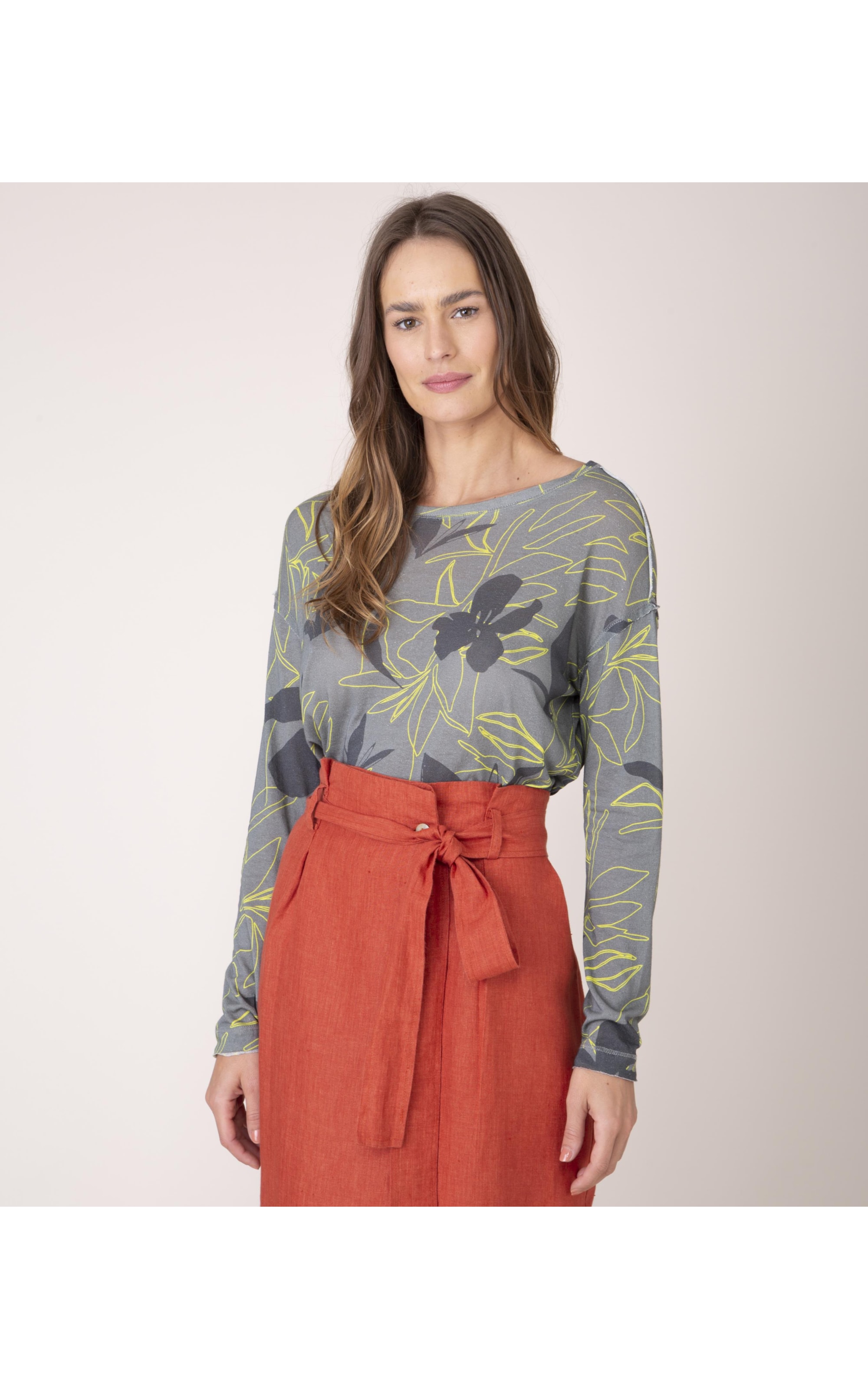 Blusa Linho  Yoga Est Garden Verde Militar