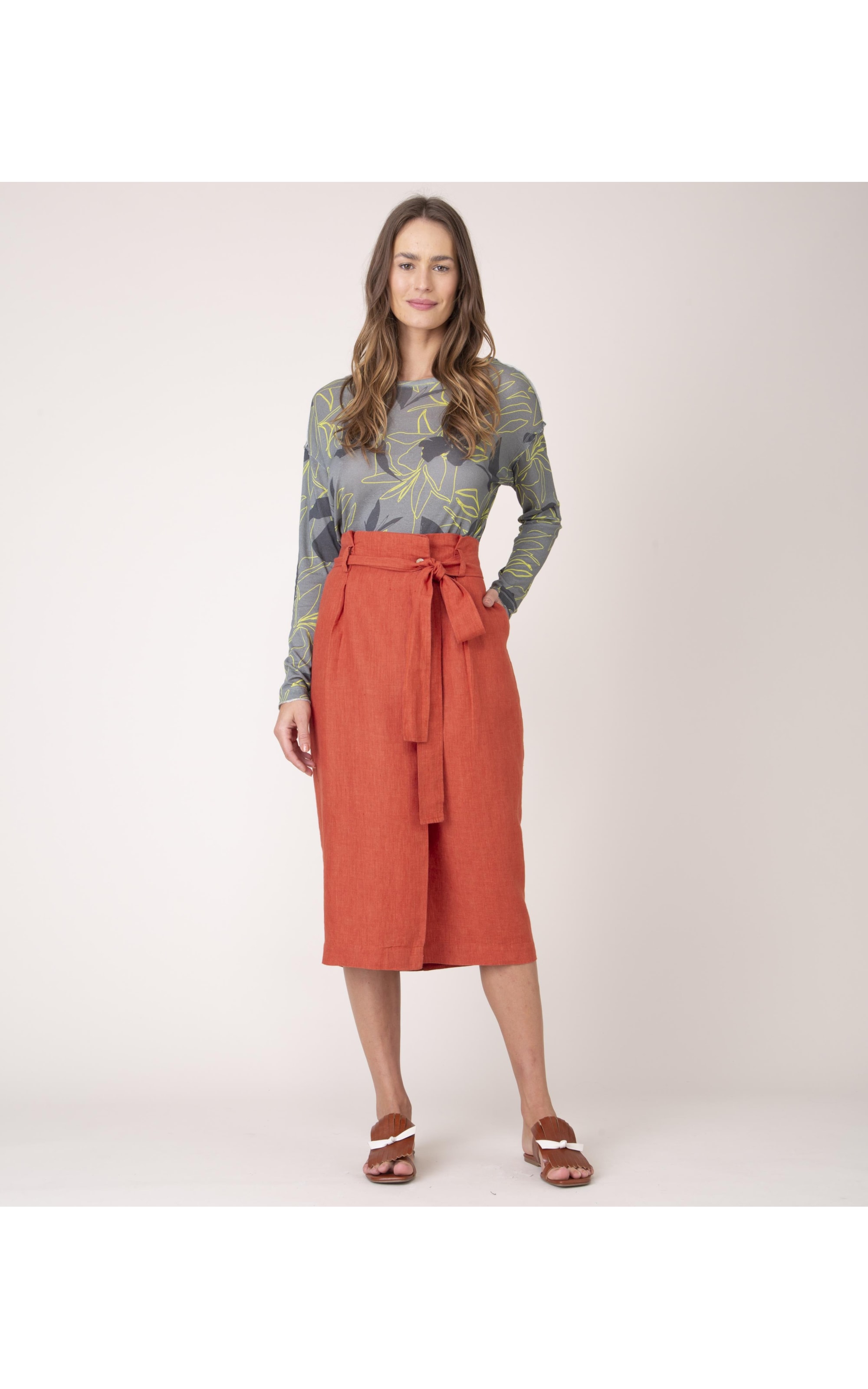 Blusa Linho  Yoga Est Garden Verde Militar