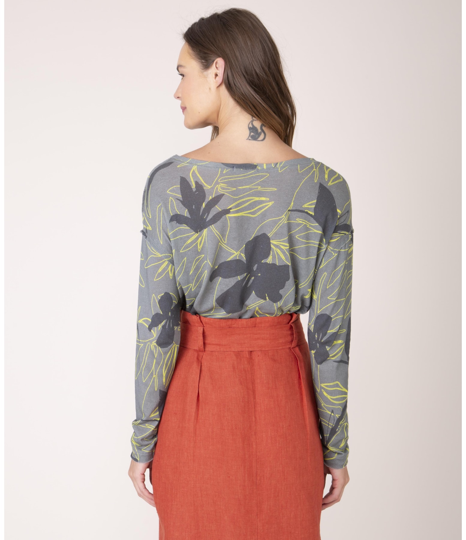 Blusa Linho  Yoga Est Garden Verde Militar