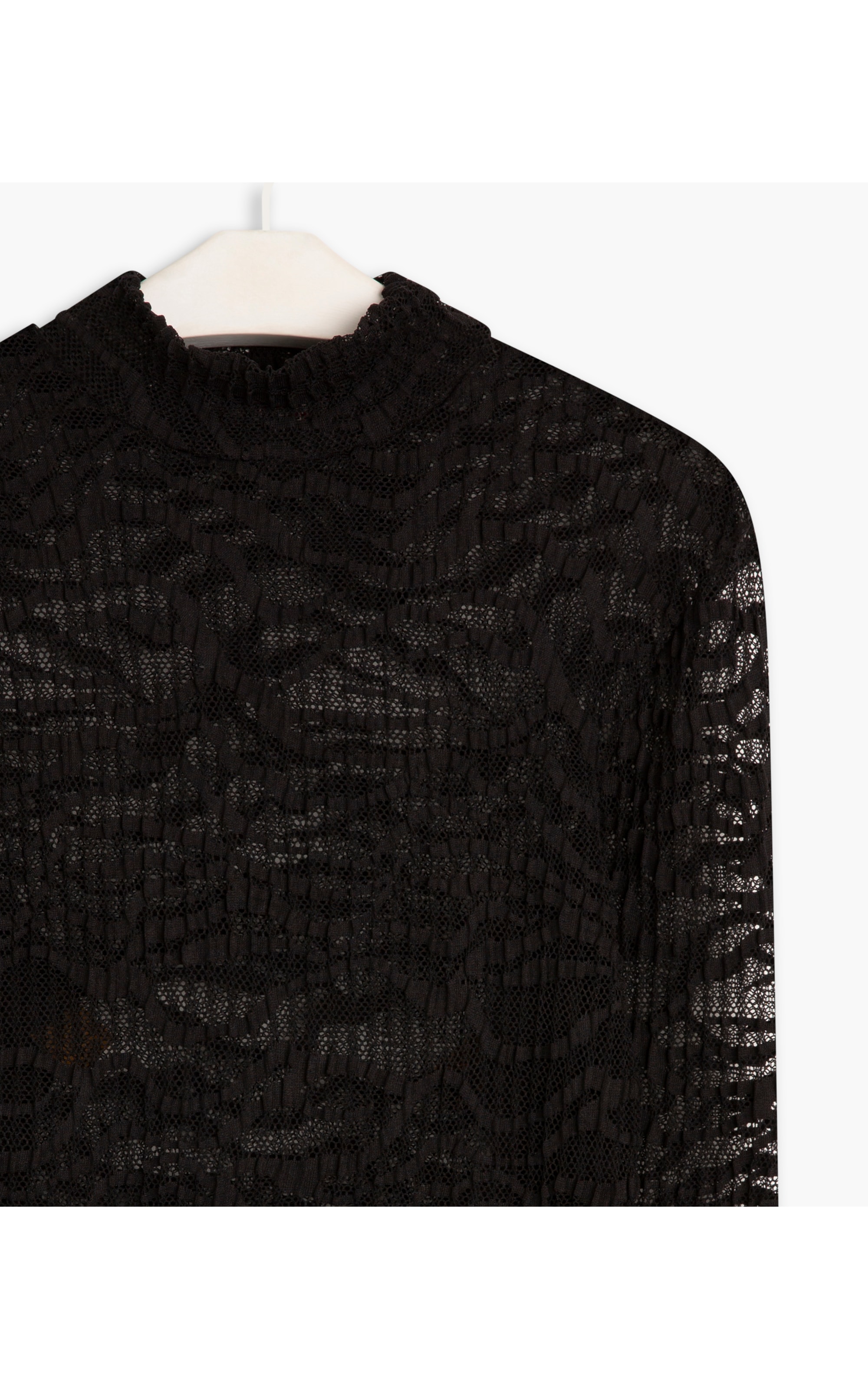 Blusa Lizzy Renda Plissada Preto