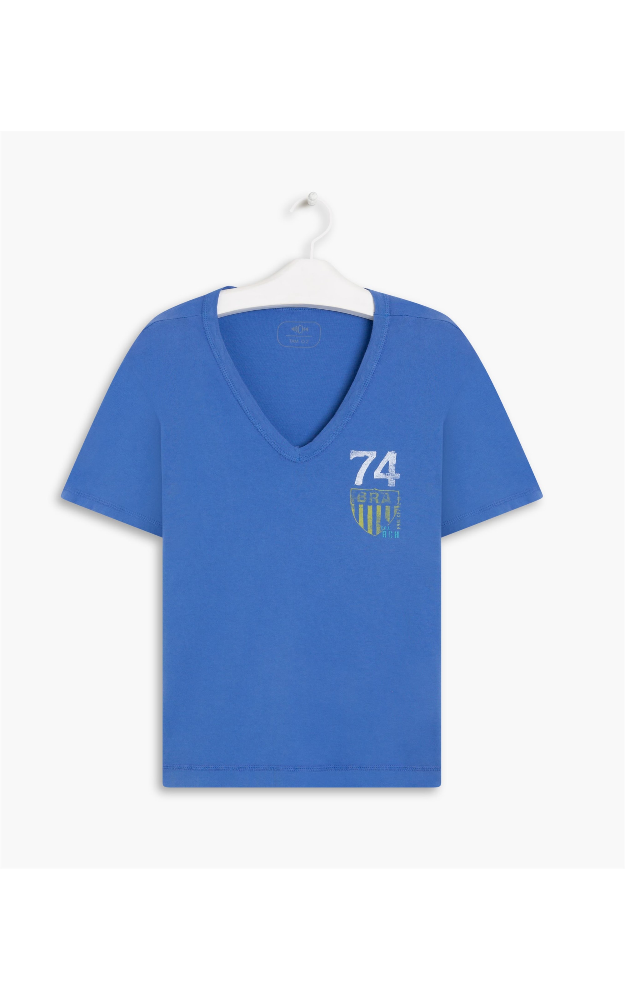 Blusa Lorena Estampa Brasão 7 Azul Bic