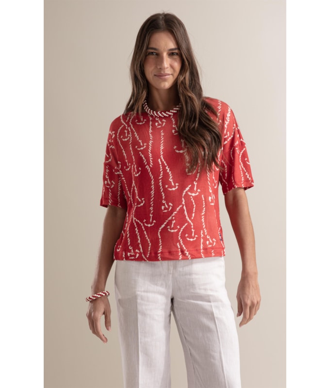 Blusa Madeleine  Cordas Vermelho