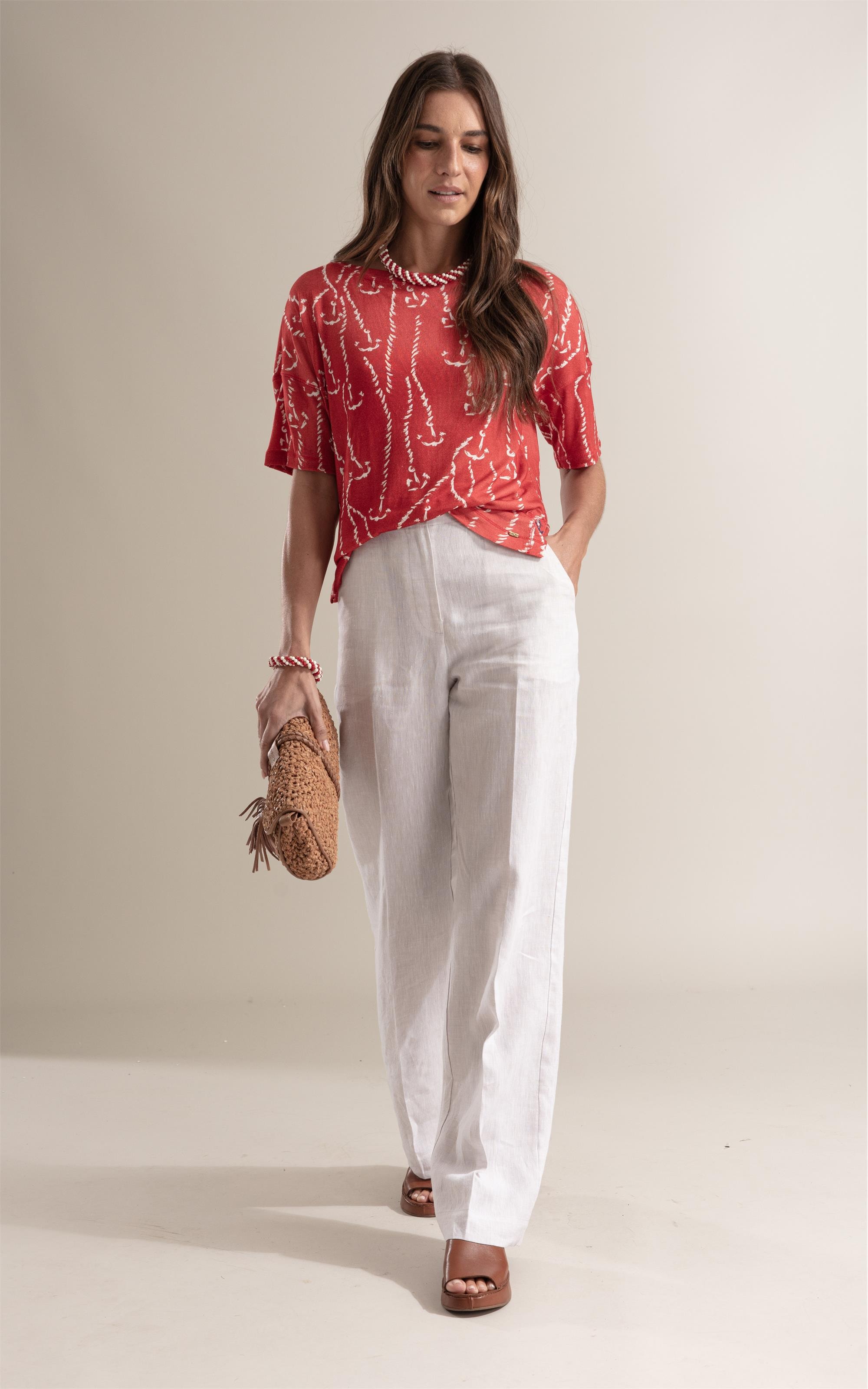 Blusa Madeleine  Cordas Vermelho