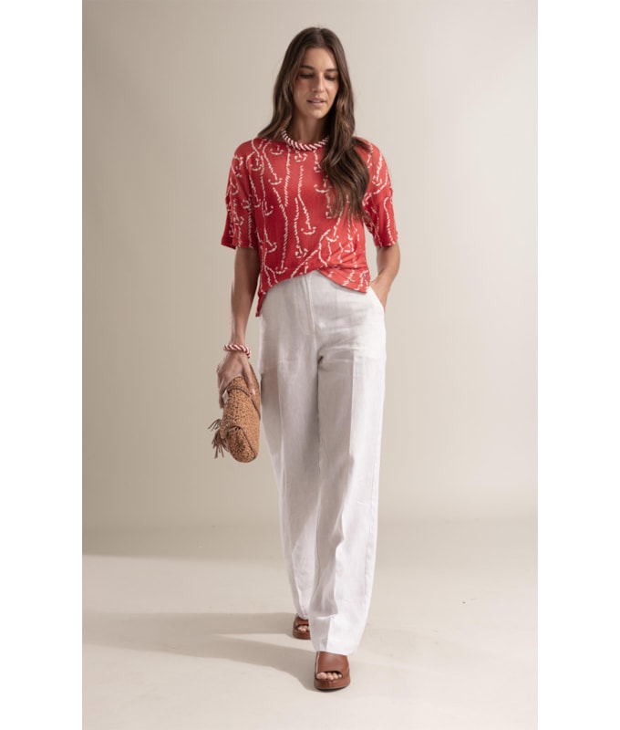 Blusa Madeleine  Cordas Vermelho