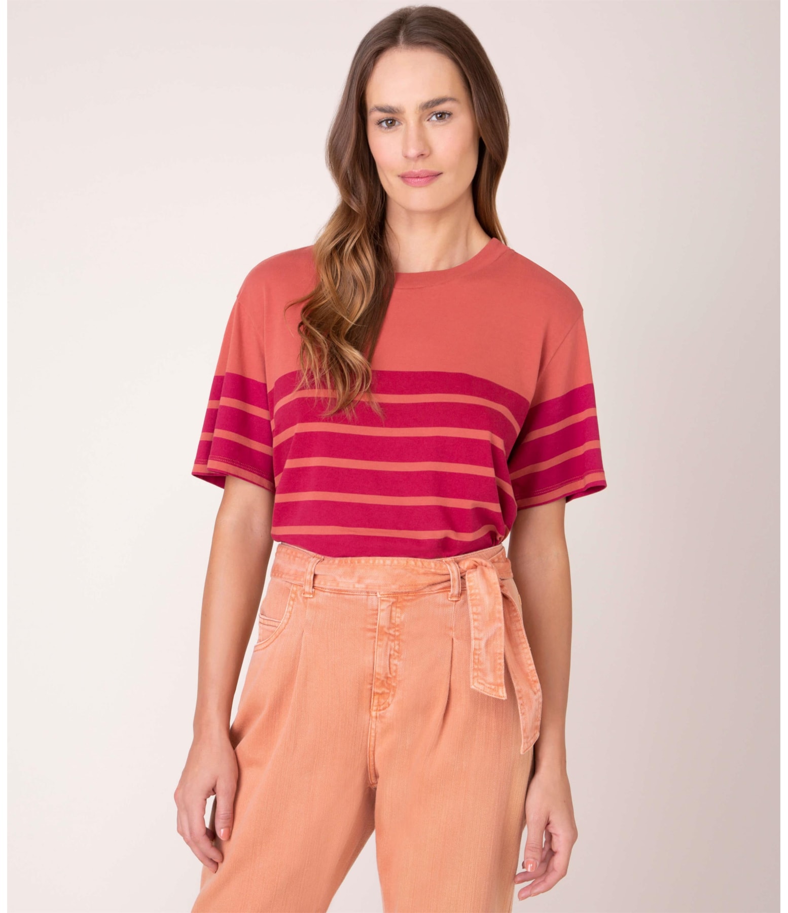 Blusa Mai Listras Rosê