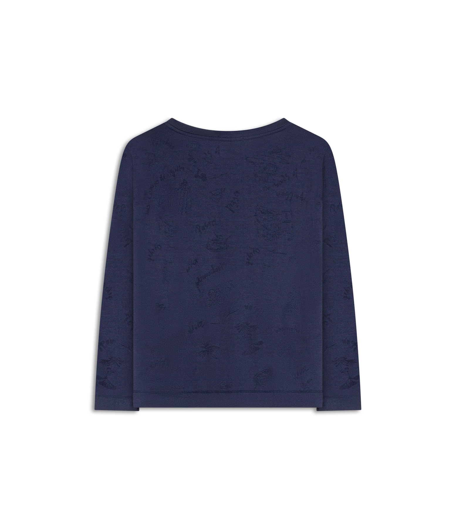 Blusa Manami Devore Viaggio Marinho