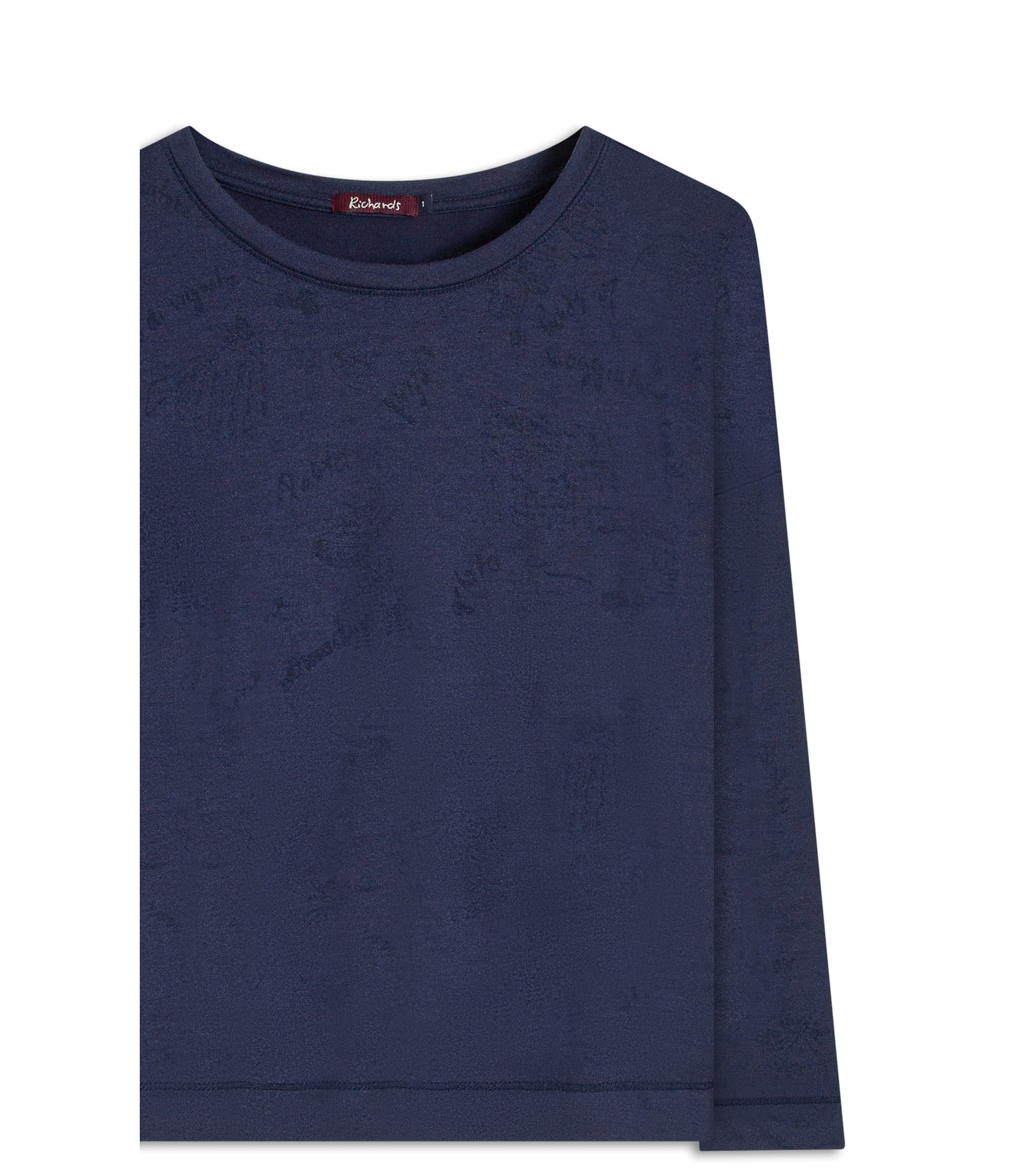 Blusa Manami Devore Viaggio Marinho