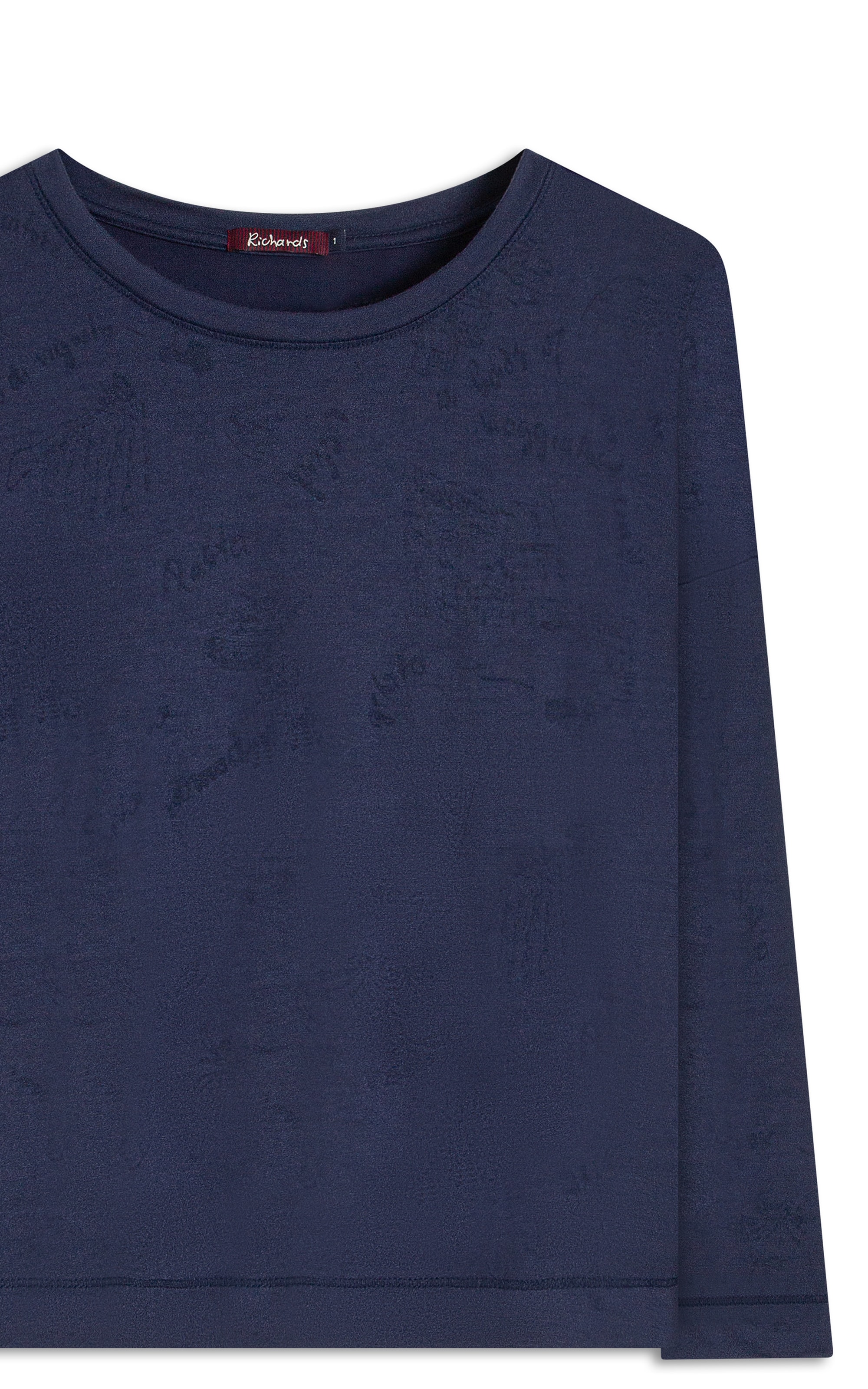 Blusa Manami Devore Viaggio Marinho