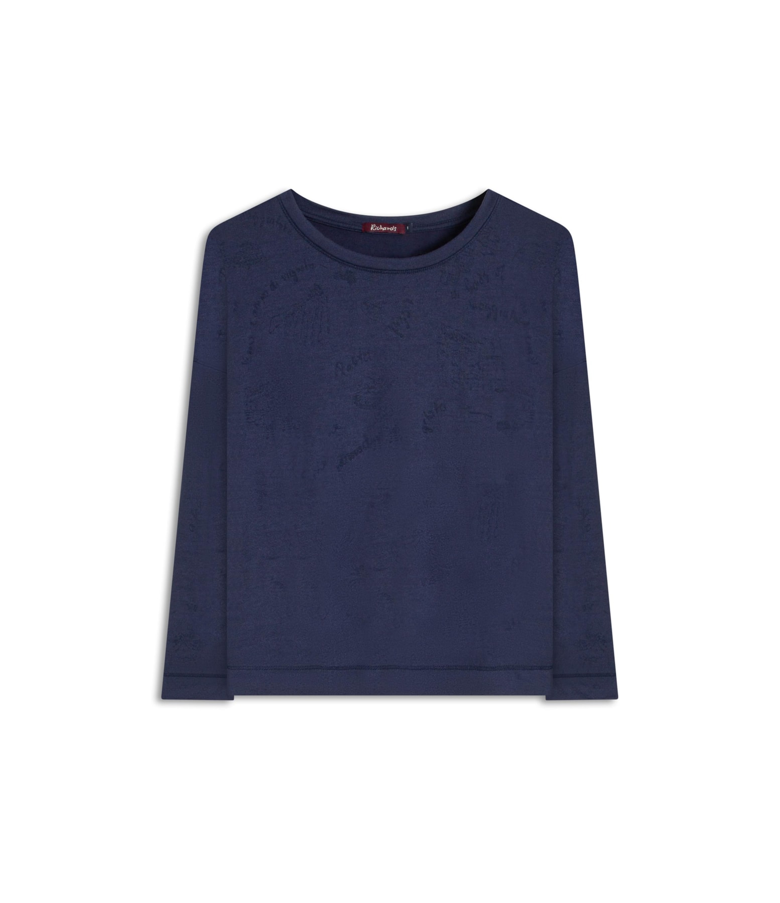 Blusa Manami Devore Viaggio Marinho