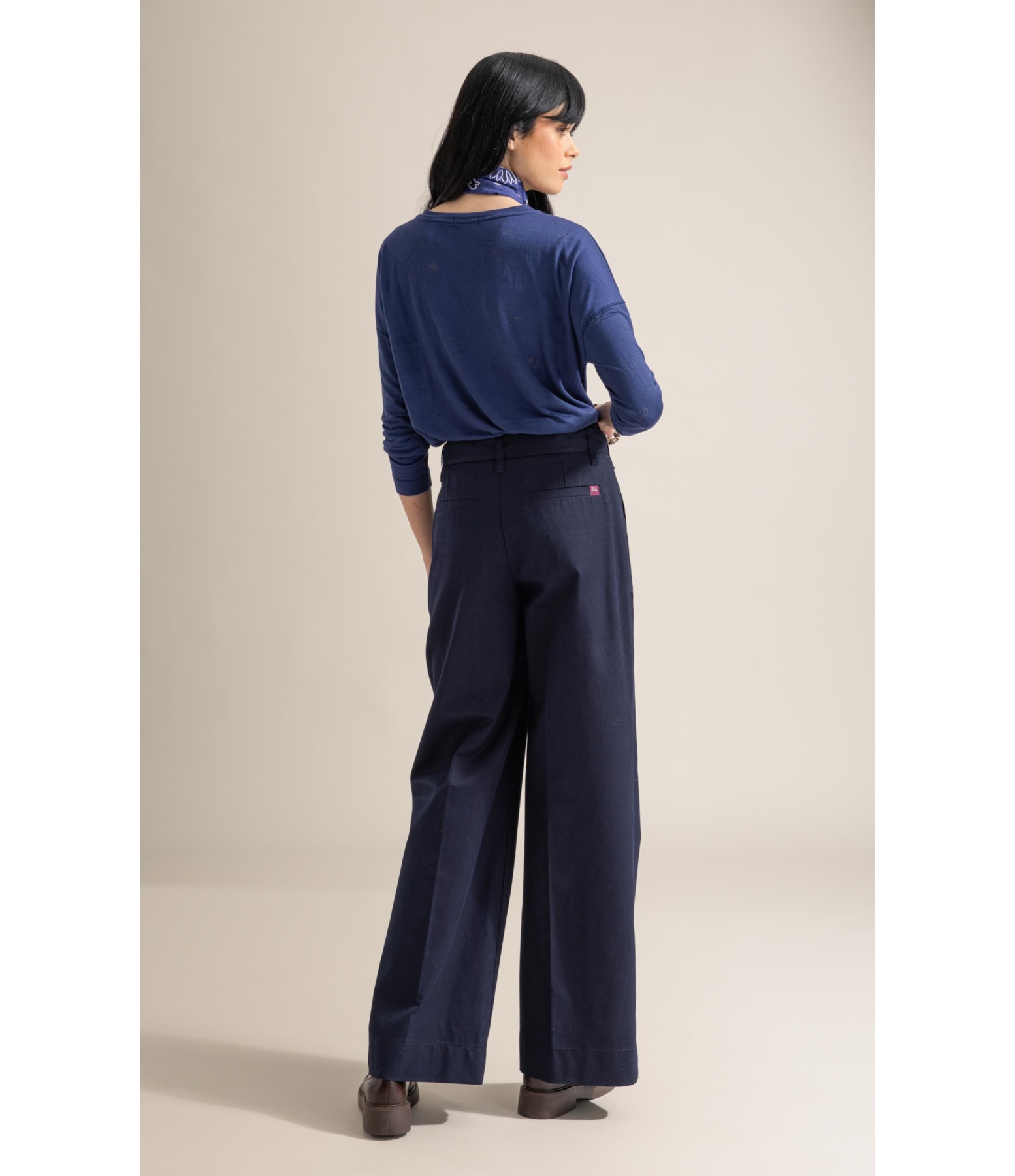Blusa Manami Devore Viaggio Ml Marinho