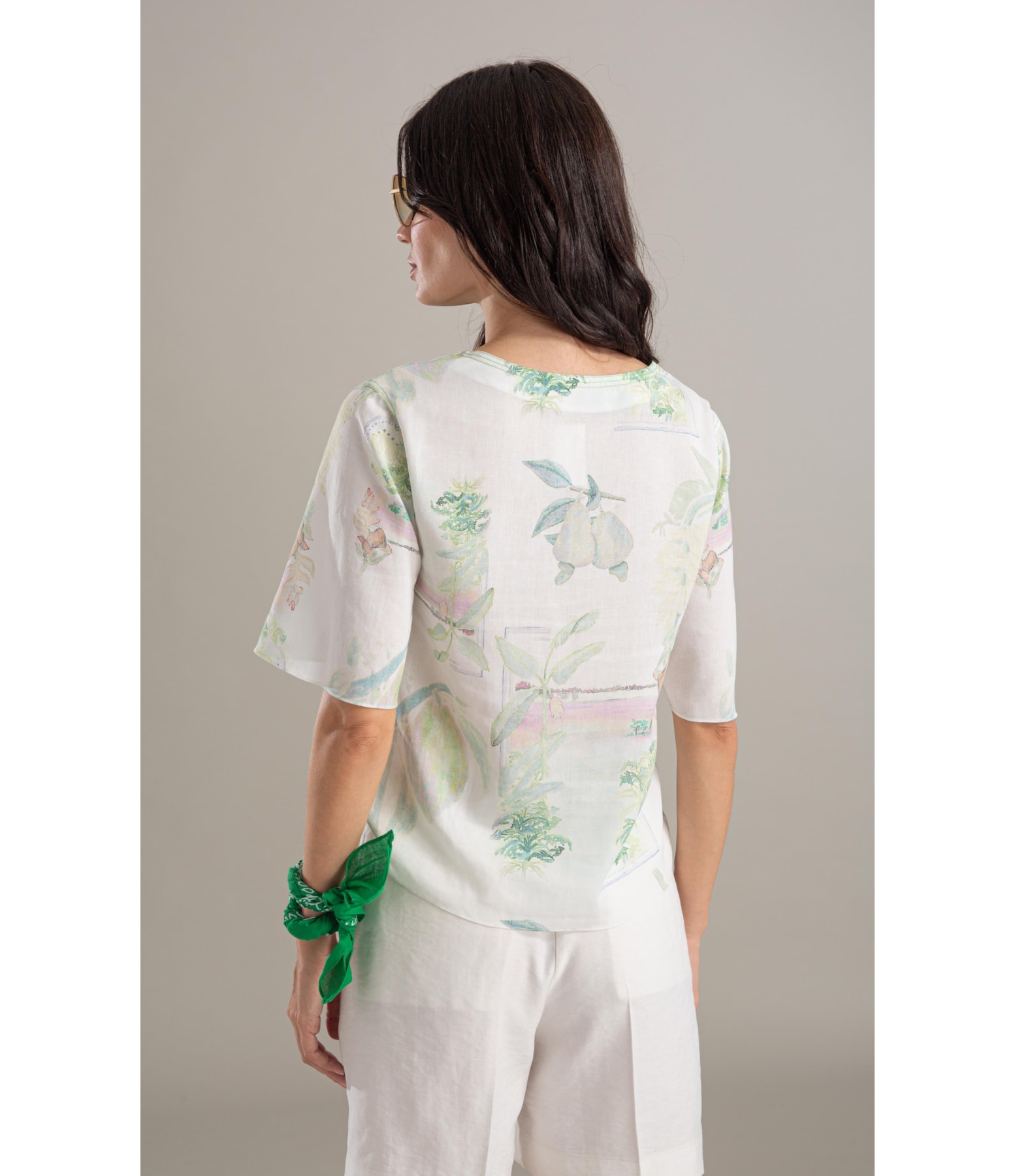 Blusa Mandacaru Tropical Linho Blend Branco
