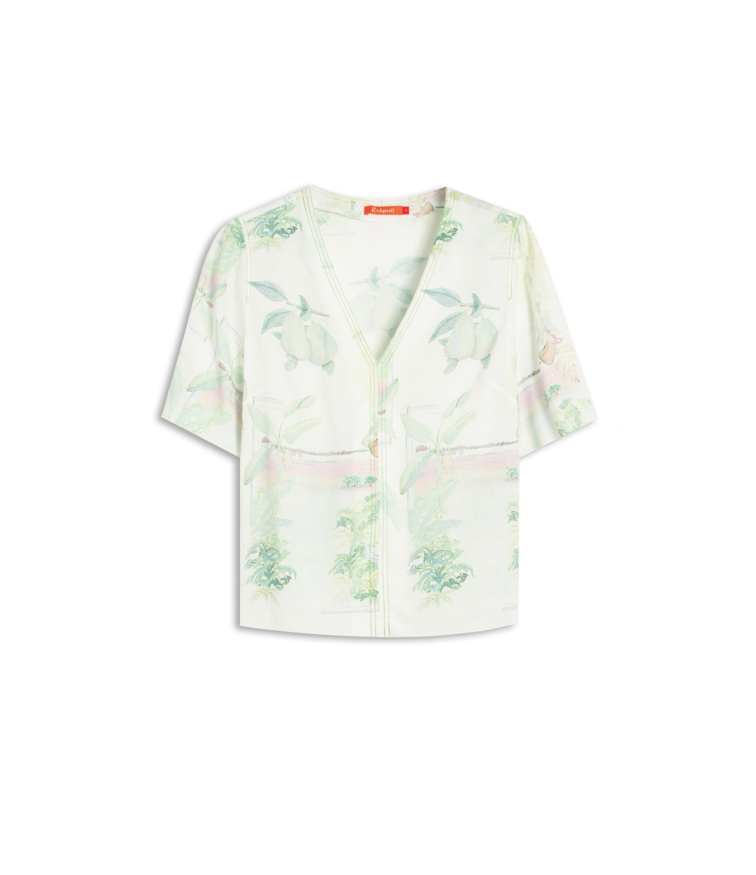 Blusa Mandacaru Tropical Linho Blend Branco