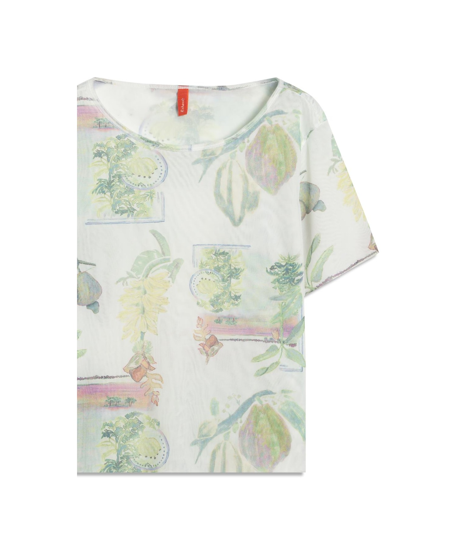 Blusa Manoela Tule Estampa Listra Flor Branco